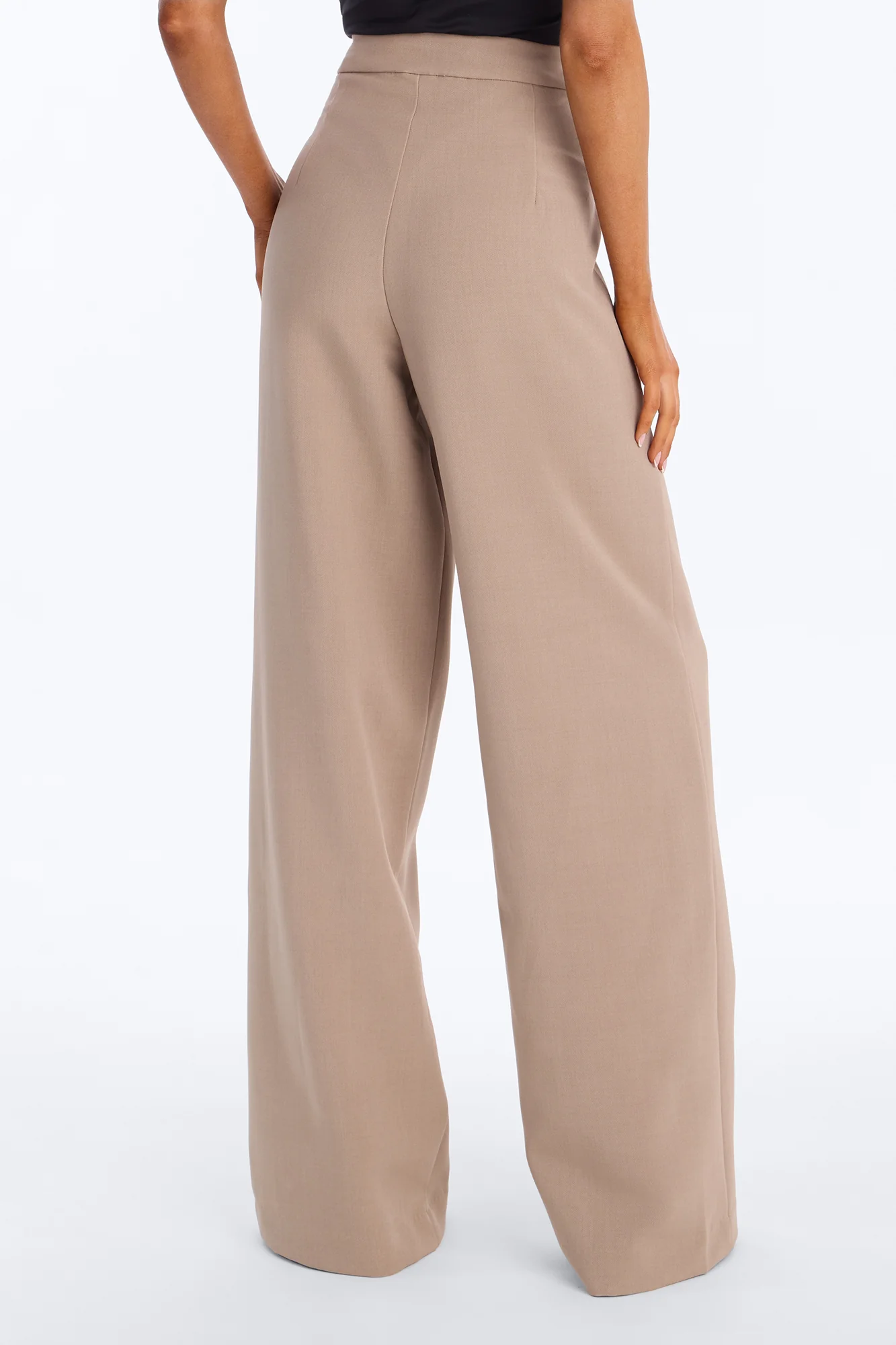 Tall Polished Perfection Crepe Tie Waist Trouser - Stone - Image 4