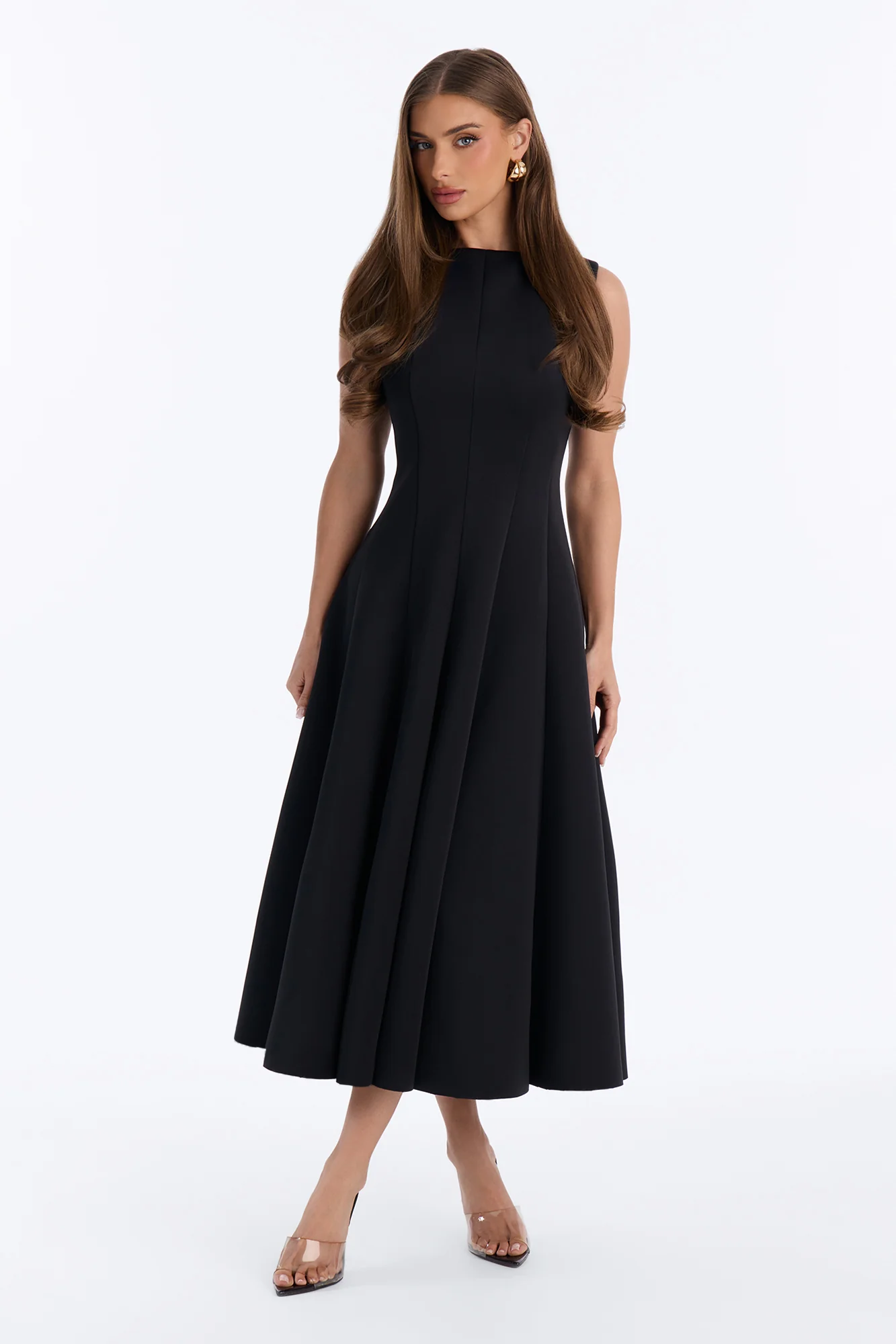 Tall Sweet Sunday Pleated Midi Dress - Black