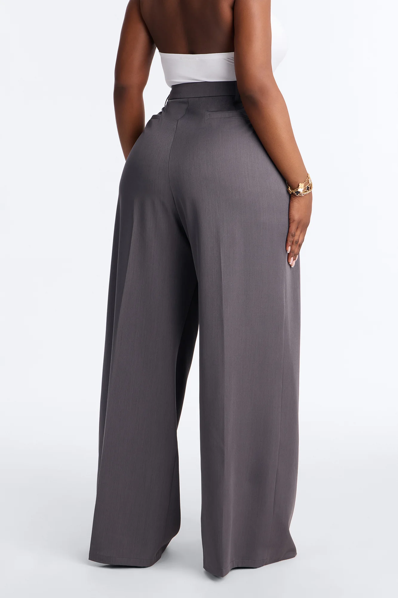 Tall Tailored Touch Wrap Front Trouser - Charcoal - Image 8