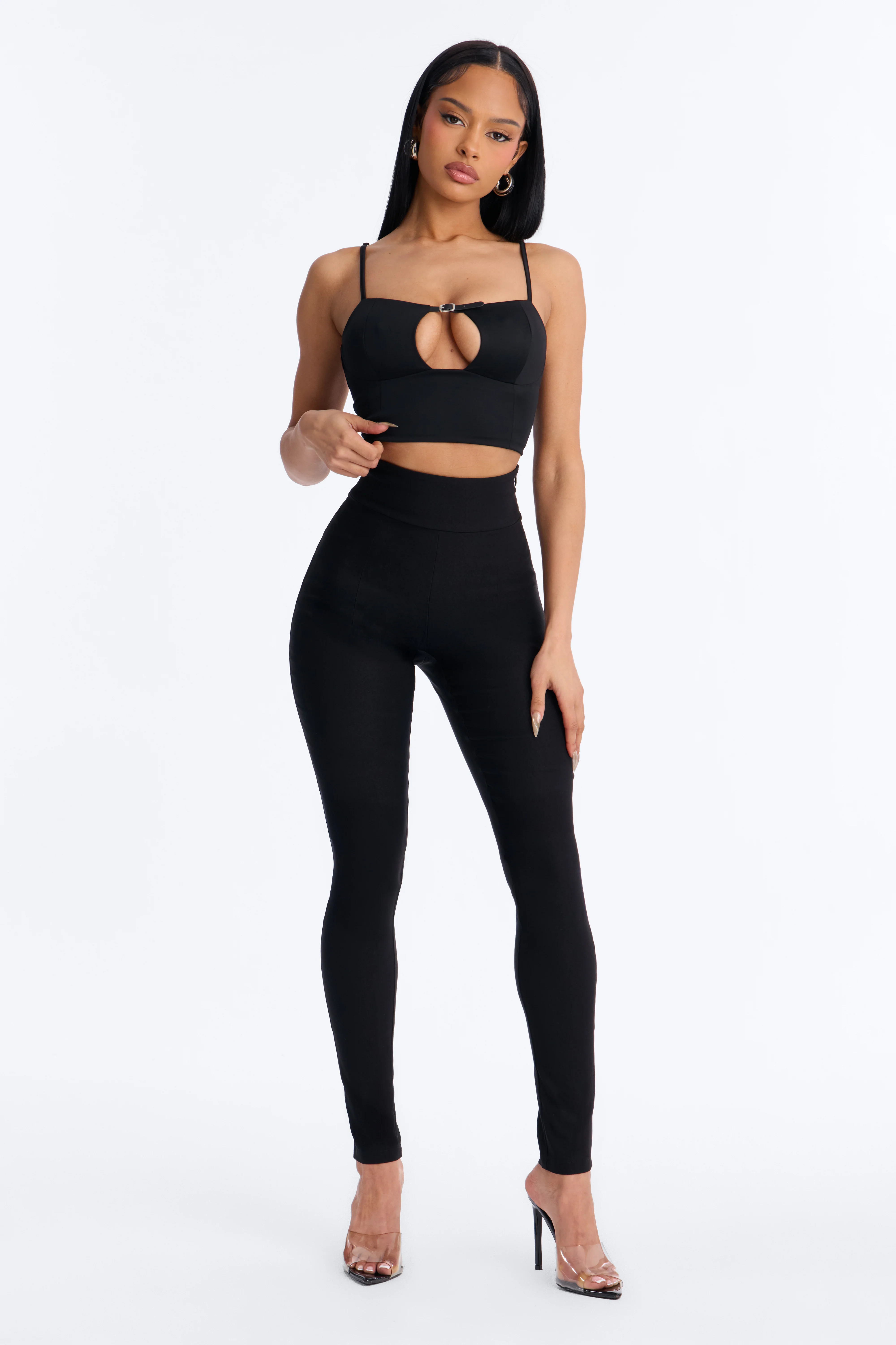 Tall Venetian High Rise Pants - Black