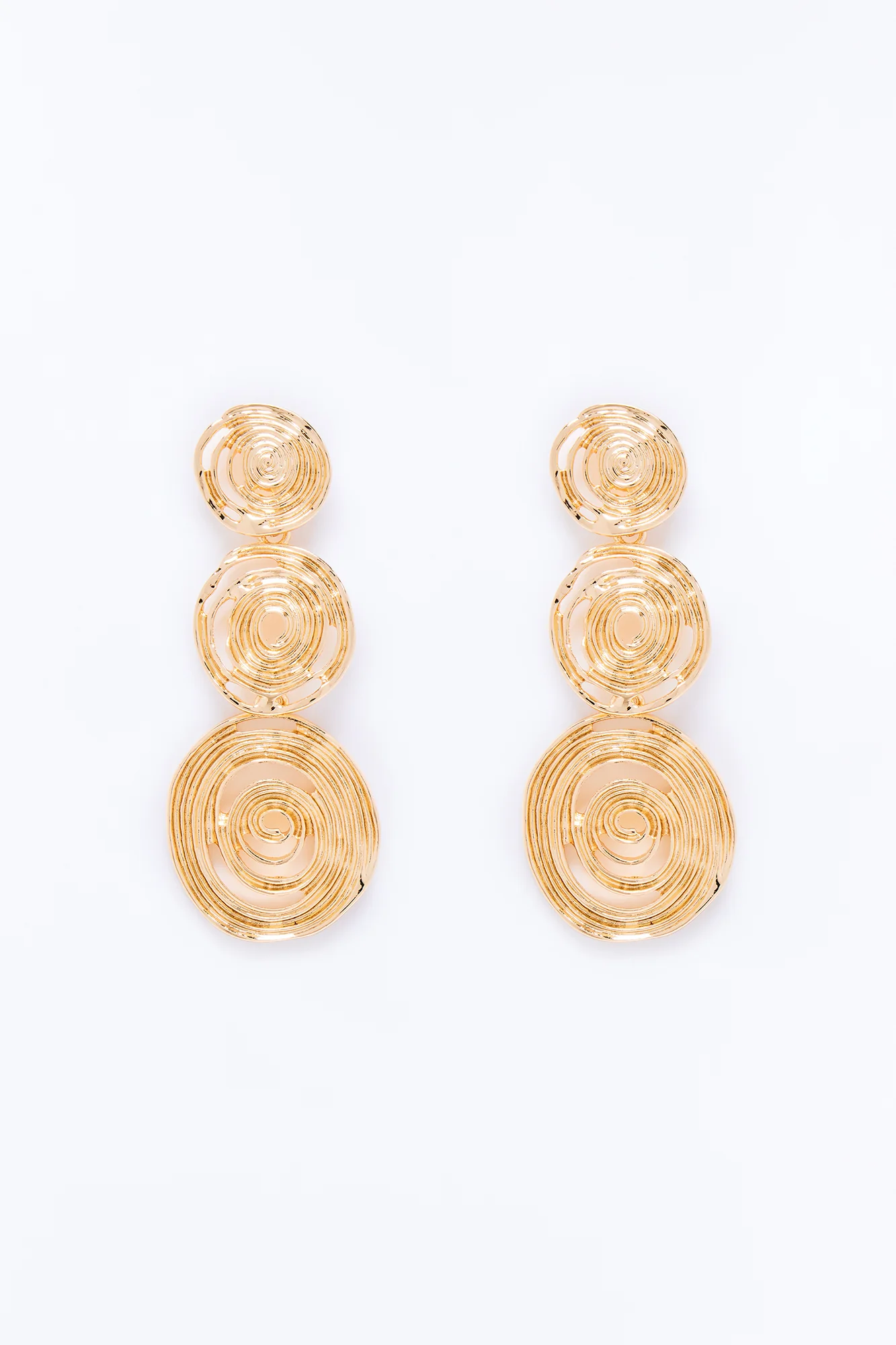 Tan Lines Hardware Drop Earrings - Gold - Image 3