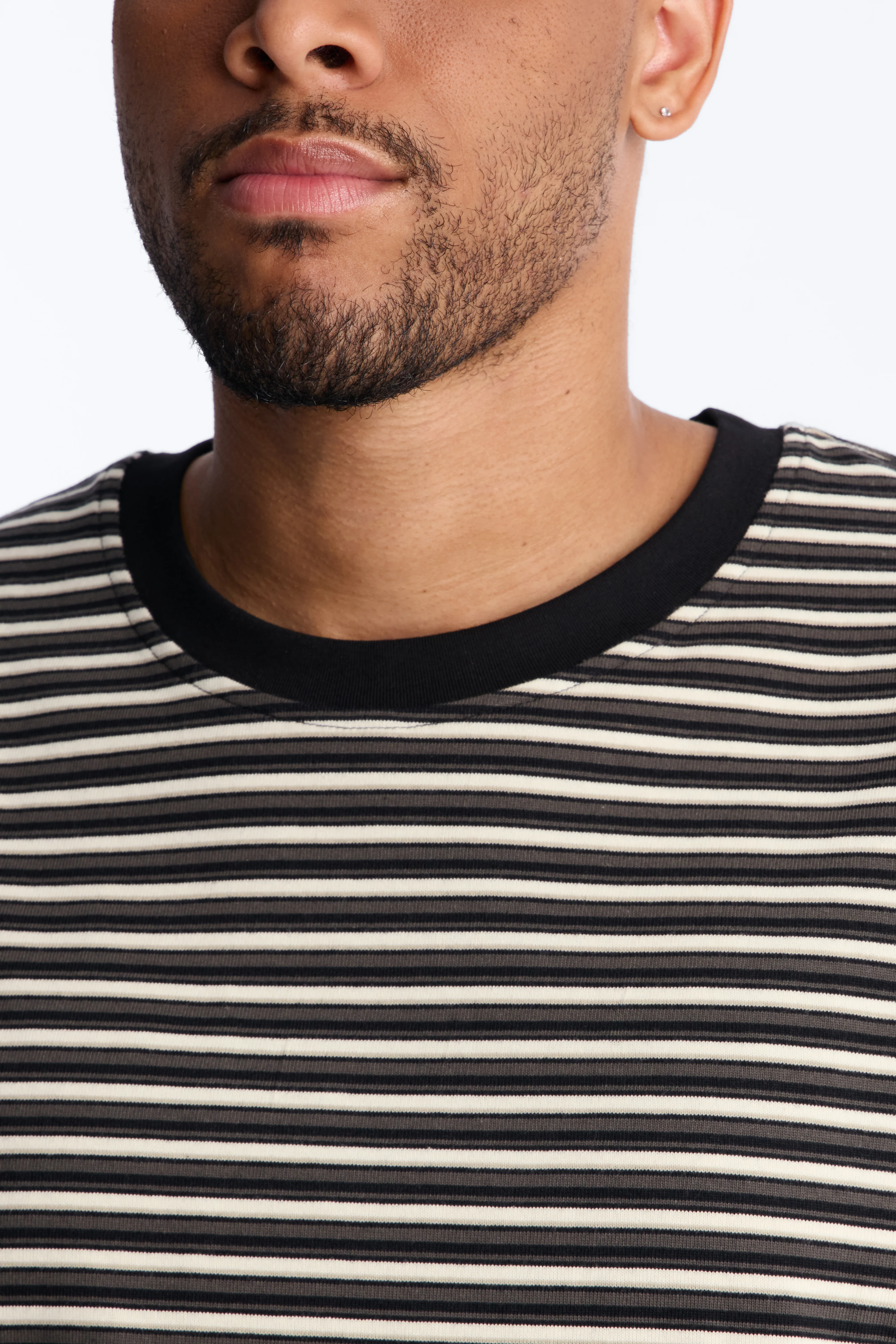 Tate Stripe Oversized Crewneck Tee - Black/combo - Image 7