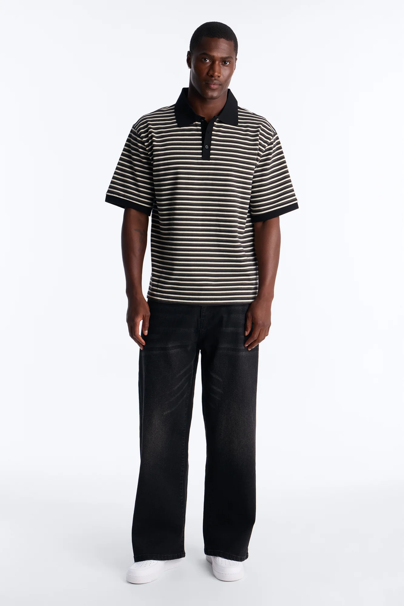 Tate Stripe Polo - Black/combo - Image 2