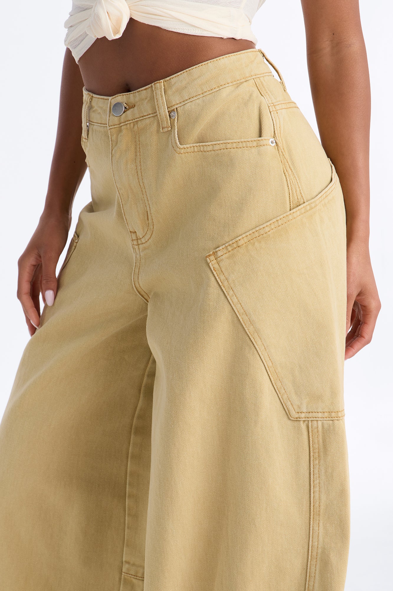 Tenants Wide Leg Barrel Pant - Mustard - Image 7