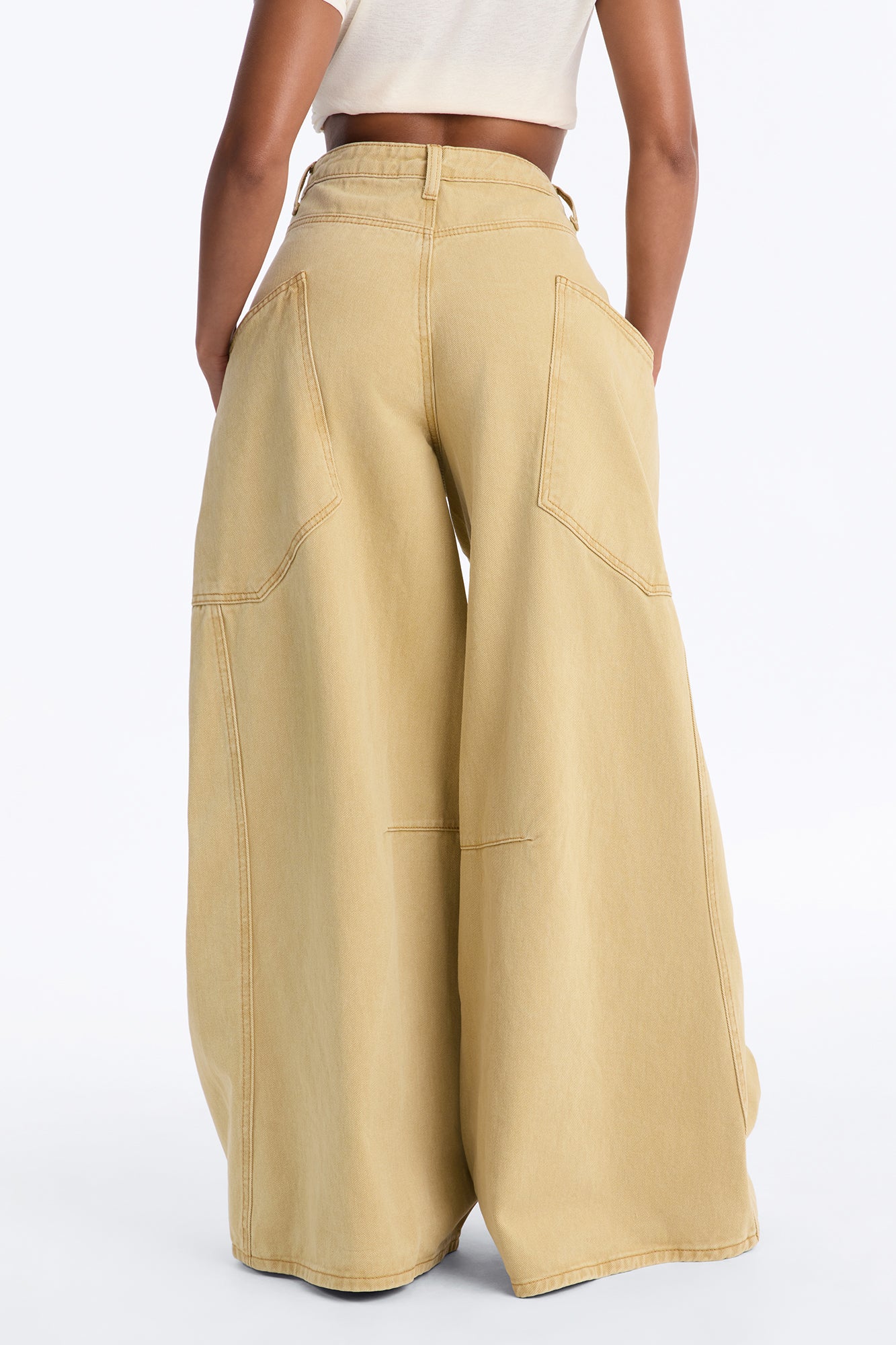Tenants Wide Leg Barrel Pant - Mustard - Image 8