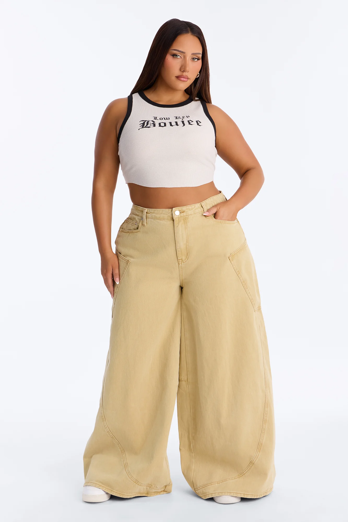 Tenants Wide Leg Barrel Pant - Mustard - Image 9