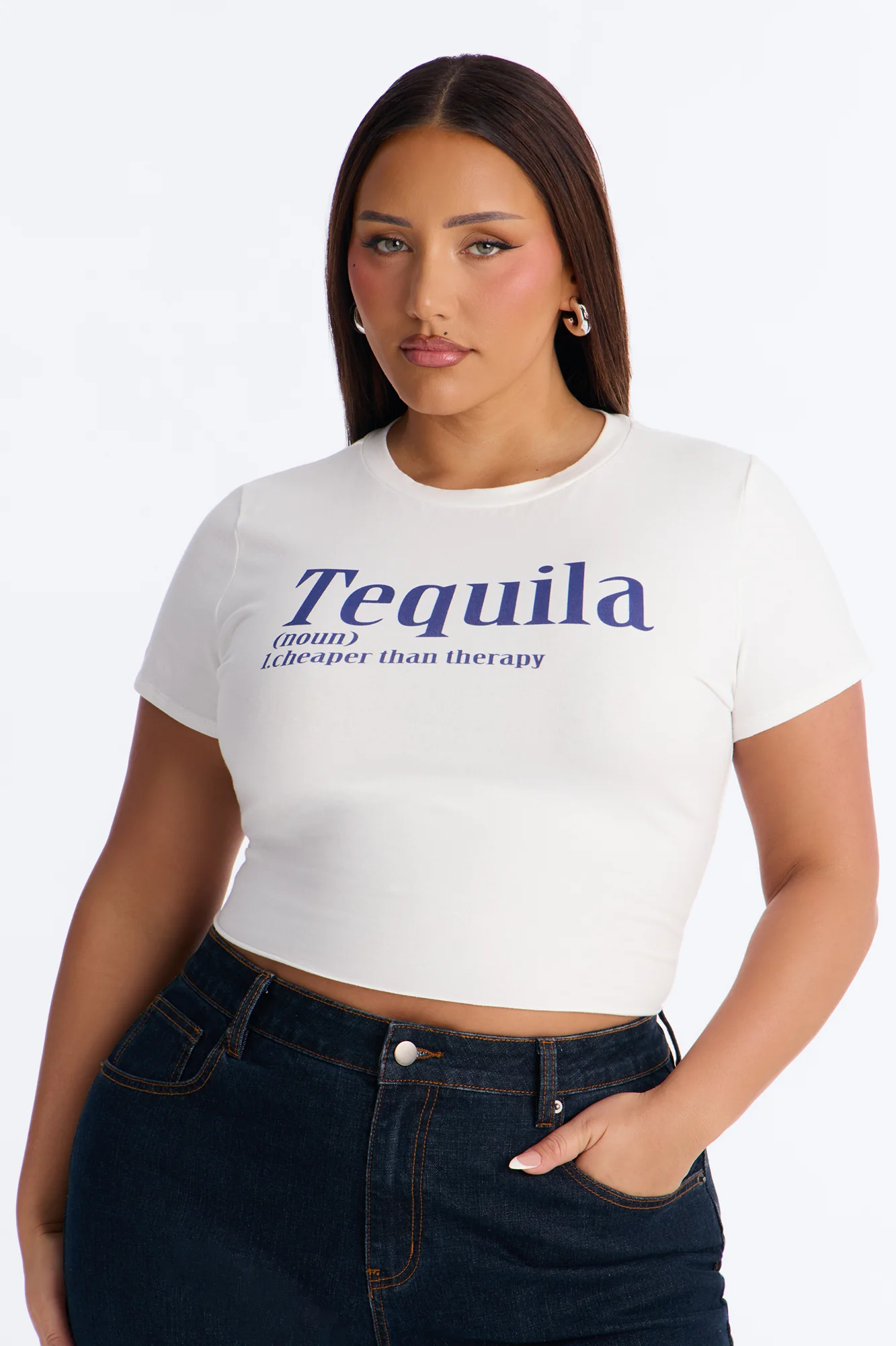 Tequila Therapy Baby Tee - White - Image 5