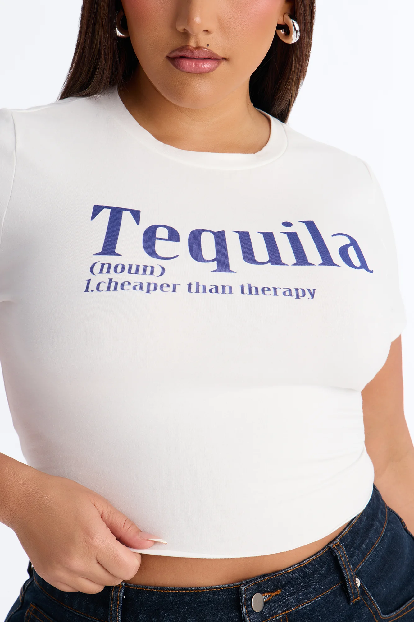 Tequila Therapy Baby Tee - White - Image 7