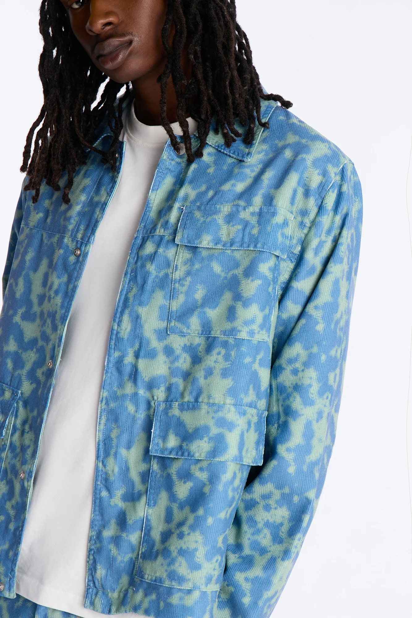 Terrain Drip Textured Chore Jacket - Blue - Image 3