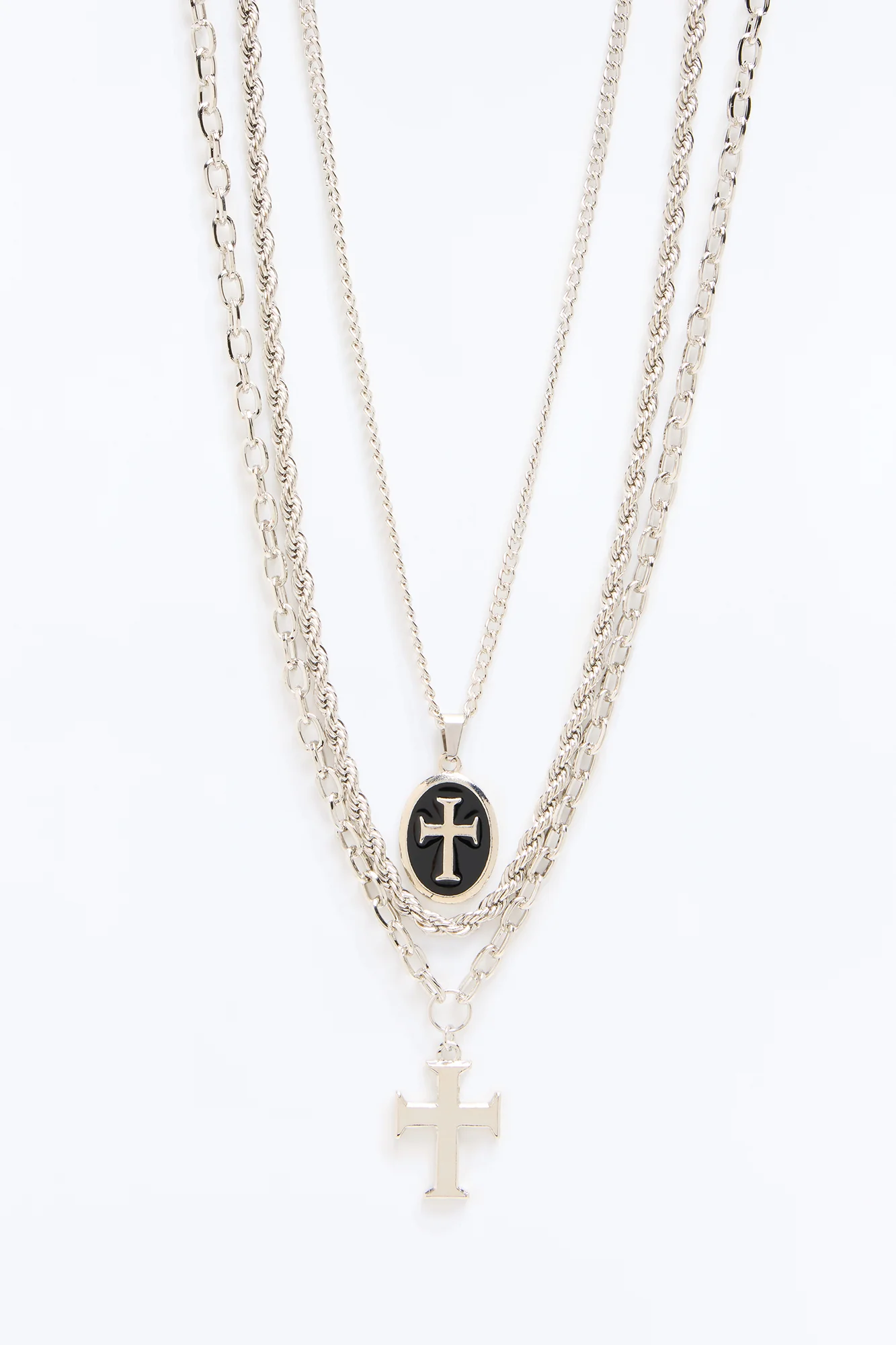 Testify The Truth Necklace Set Cross Necklace Set - Silver