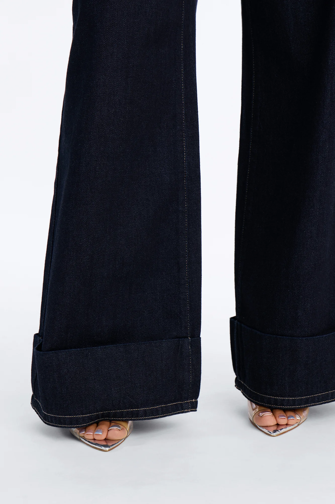 The Broadway Cuffed Non Stretch Wide Leg Jeans - Dark Denim - Image 3