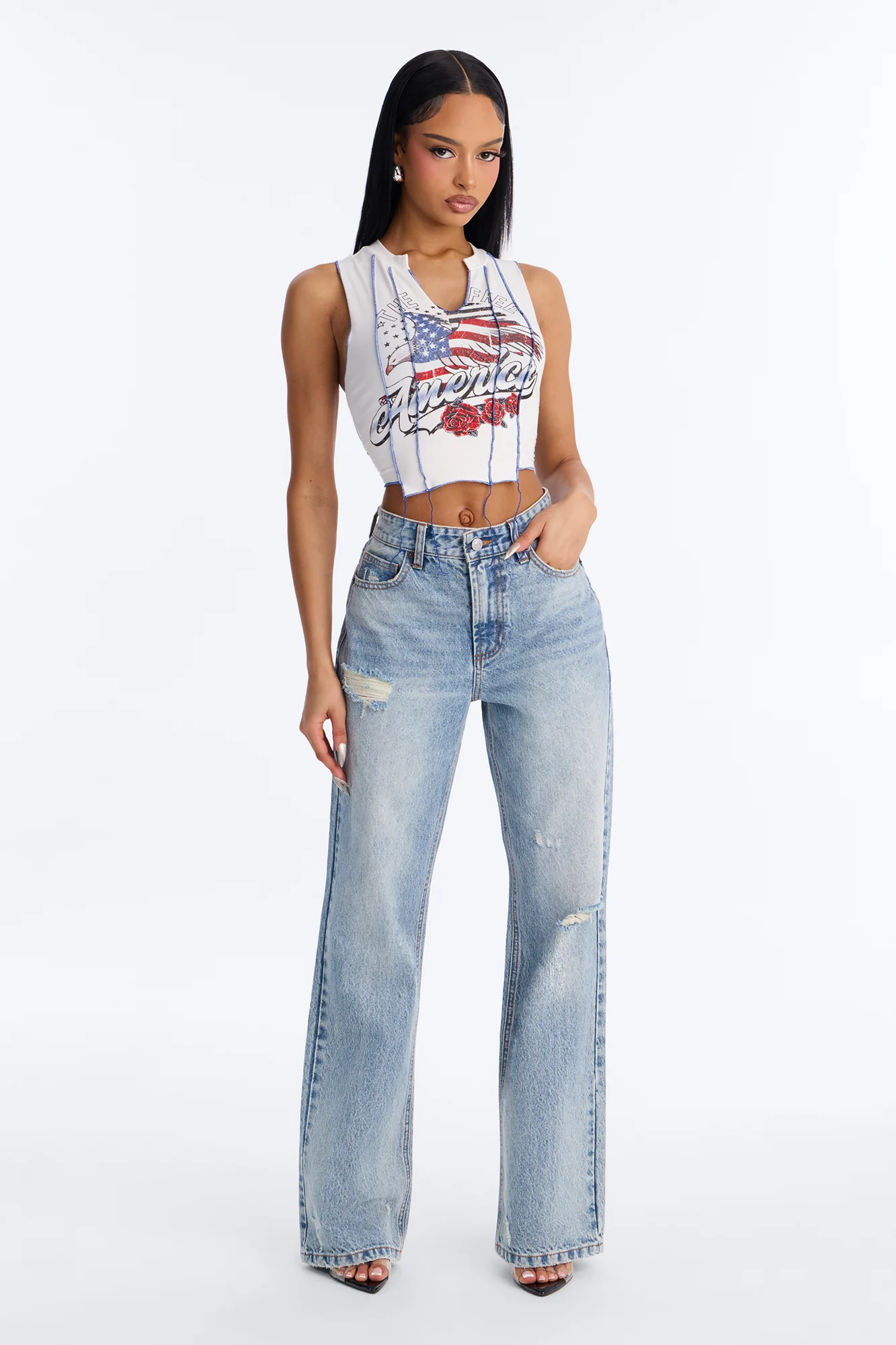 The Free America Tank Top - White - Image 3