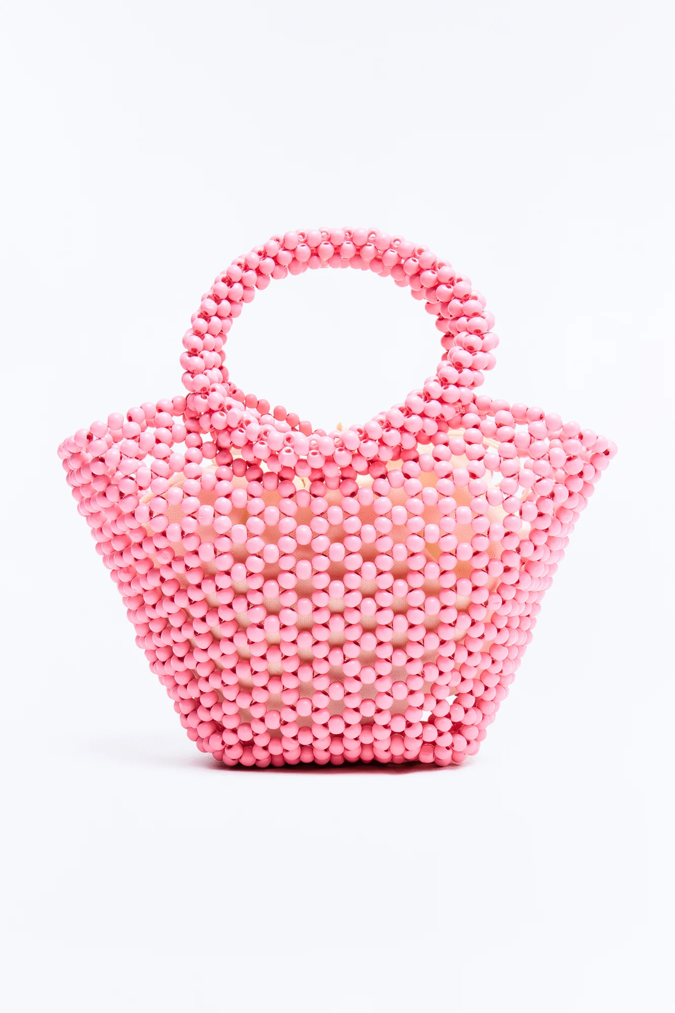 The Good Feeling Beaded Satchel Handbag - Pink - Image 4