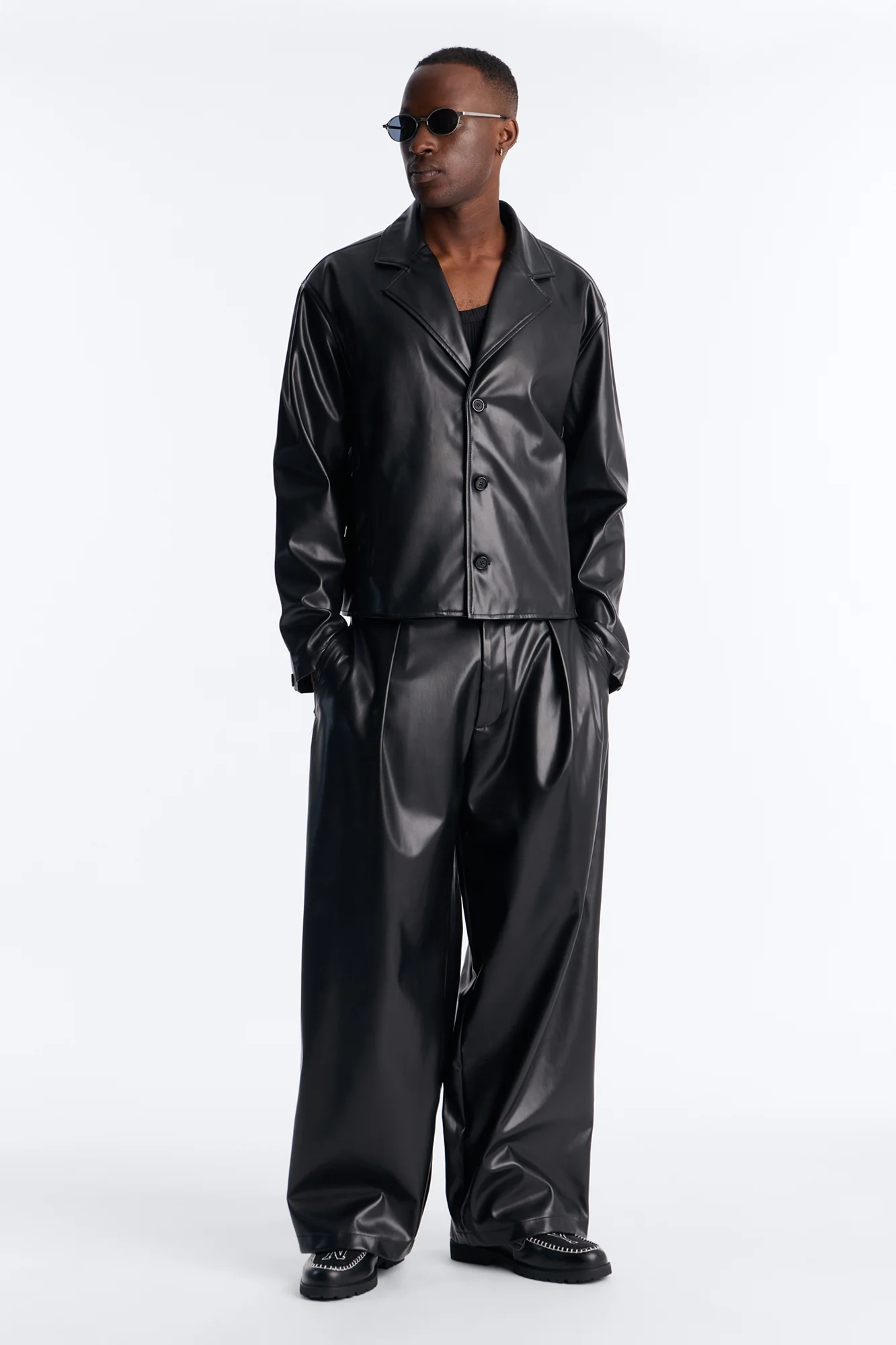 The Maverick Faux Leather Jacket - Black - Image 2