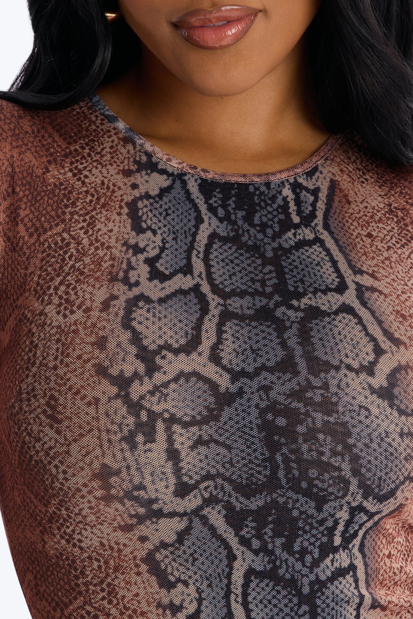 The Moment Mesh Maxi Dress - Brown/combo - Image 3