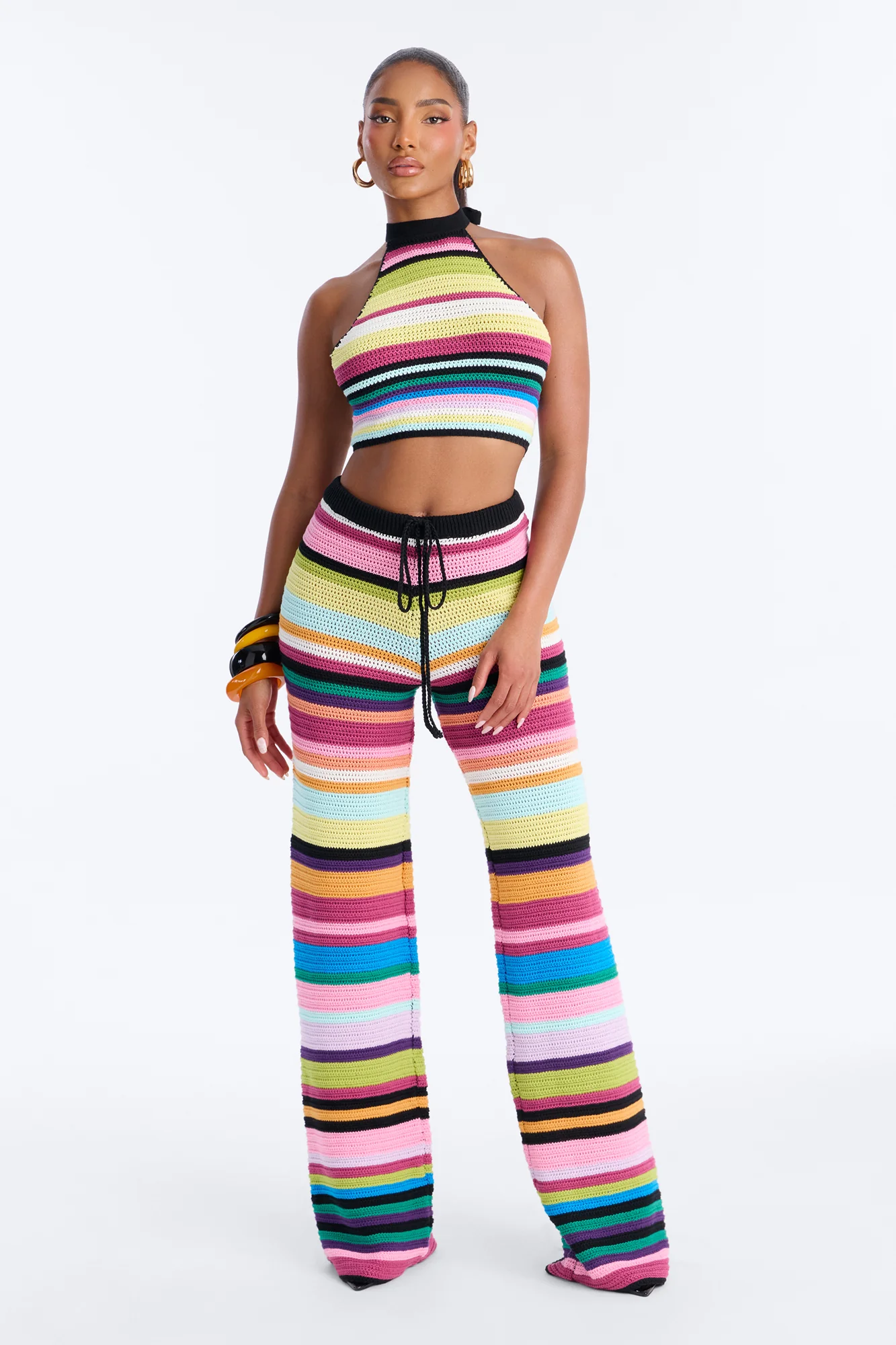 The Perfect Summer Crochet Pant Set - MultiColor
