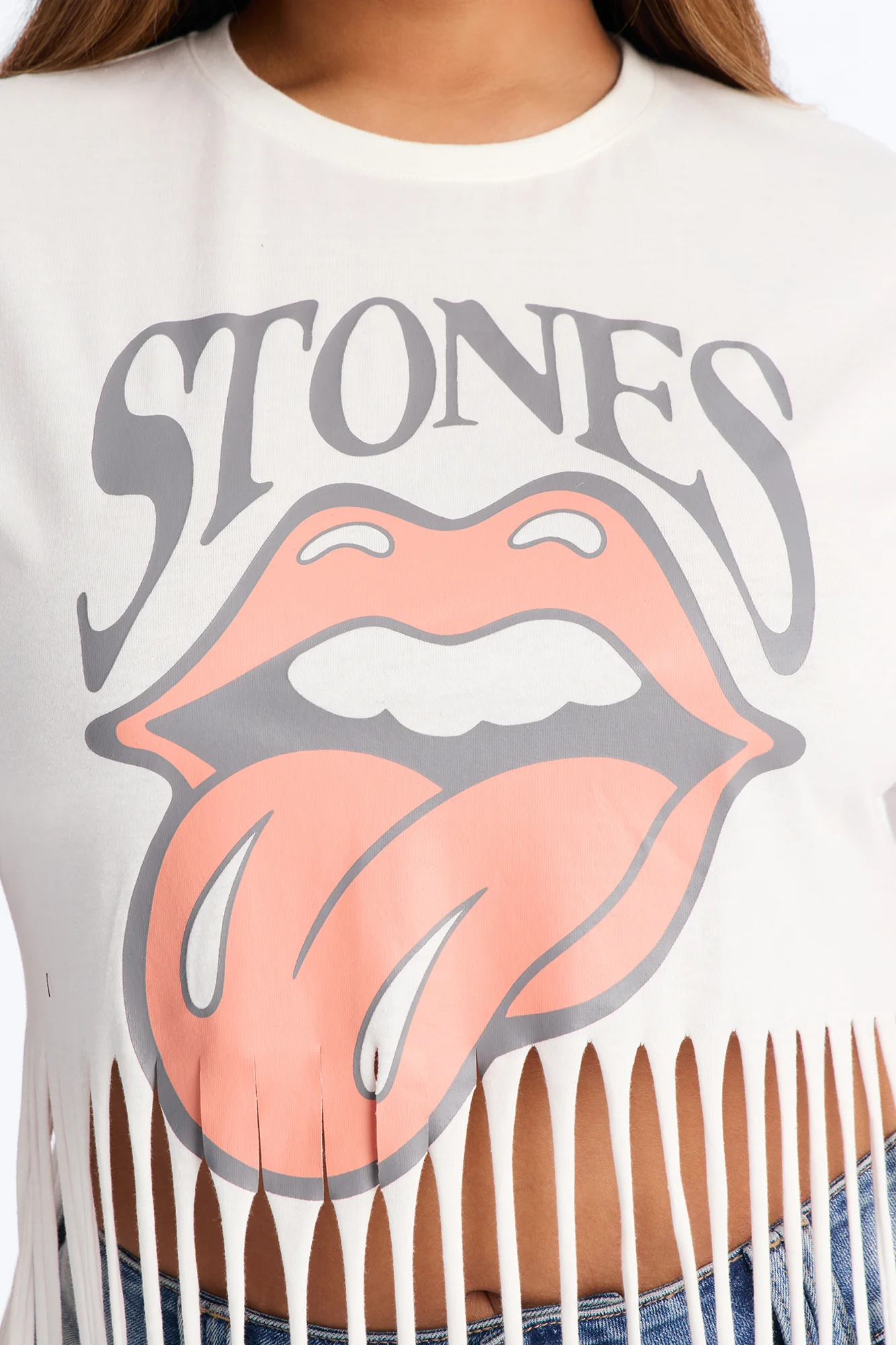 The Rolling Stones Fringe Tee - White - Image 6