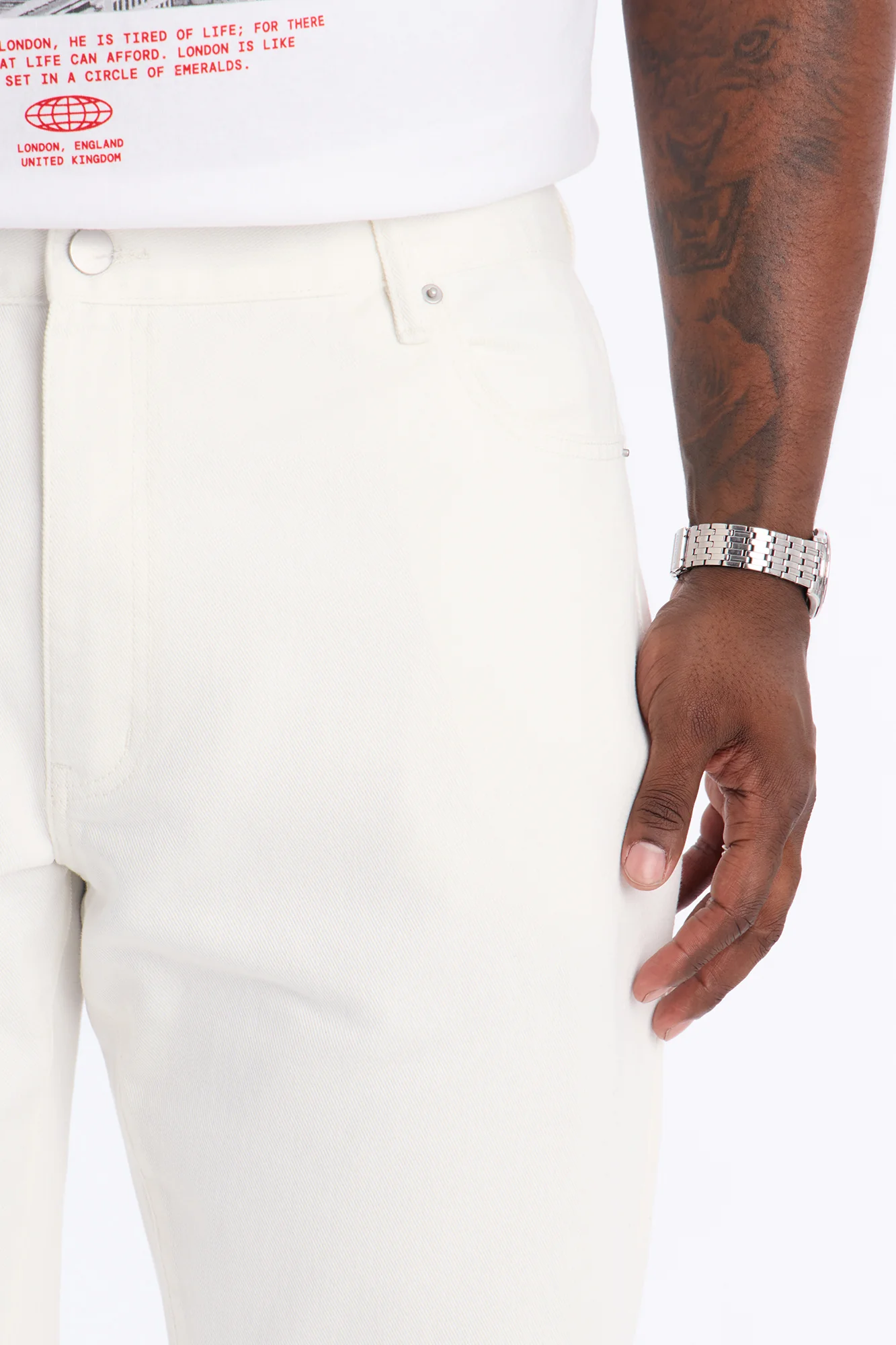 The Staple Straight Jean - White - Image 7