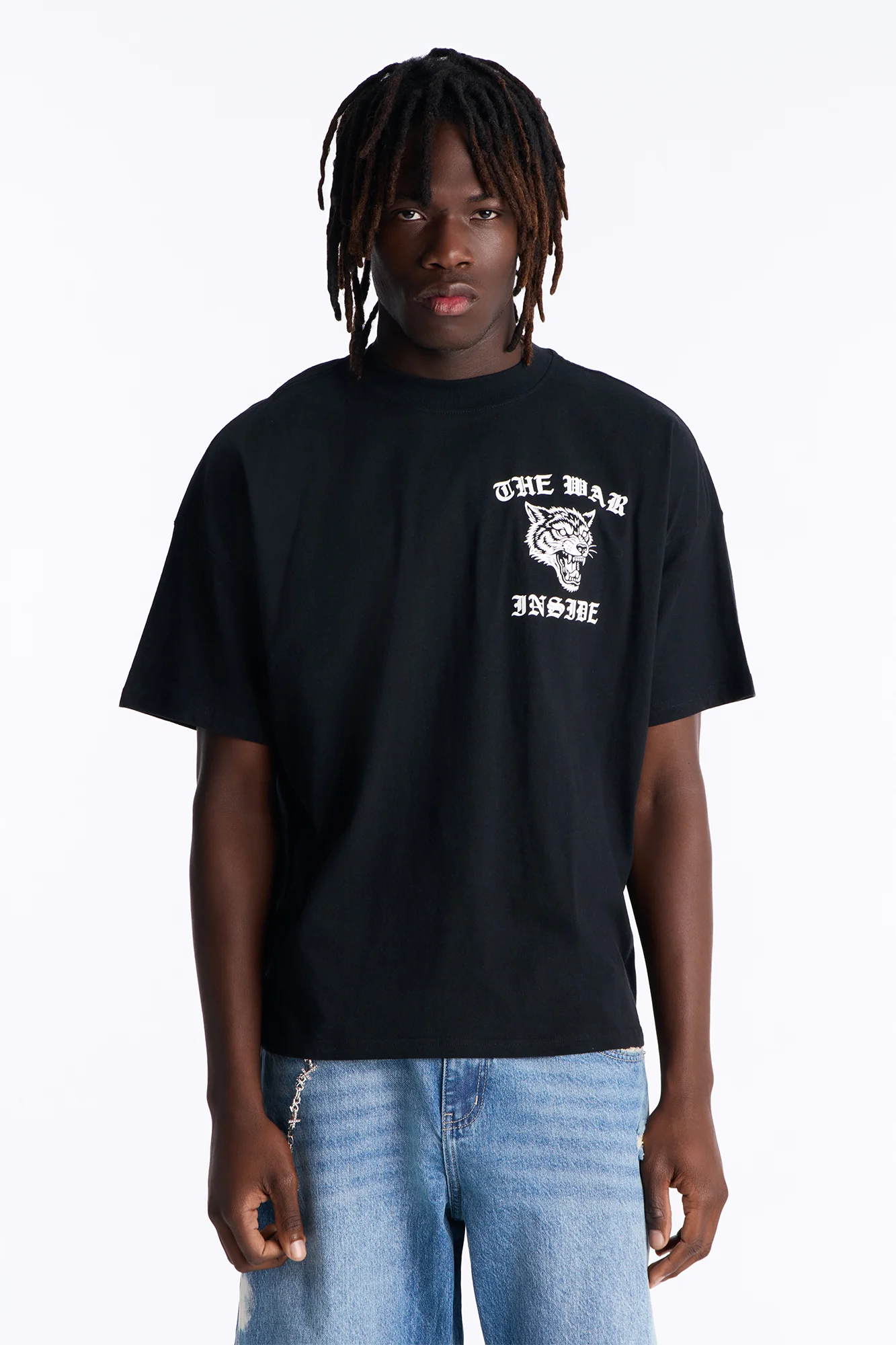 The War Inside Boxy Short Sleeve Tee - Black - Image 4