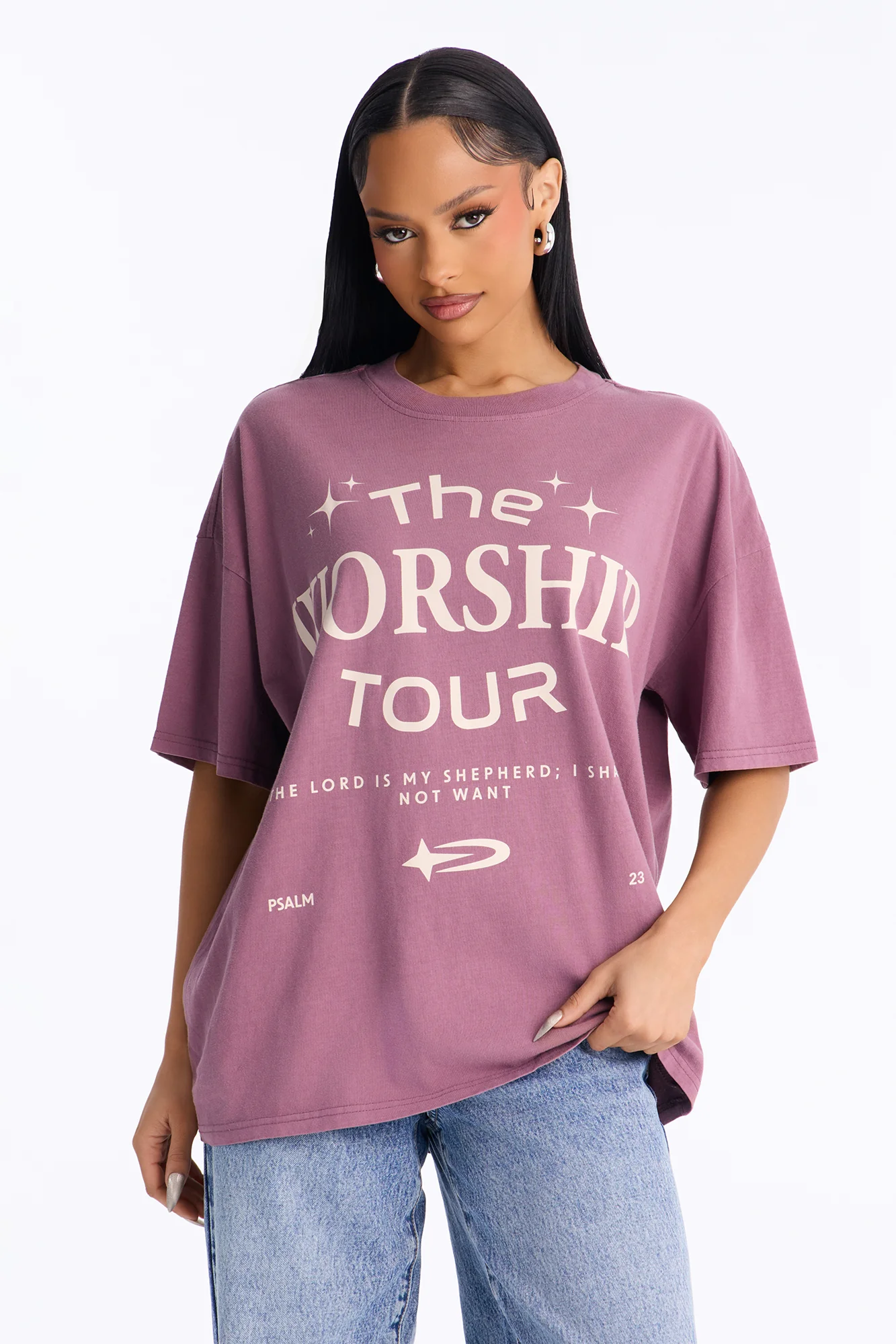 The Worship Tour Washed Tee - Purple - Image 2