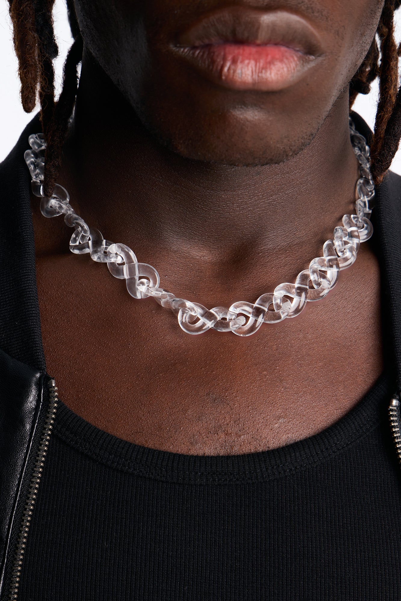Thick Clear Infinity Chain Necklace - Clear