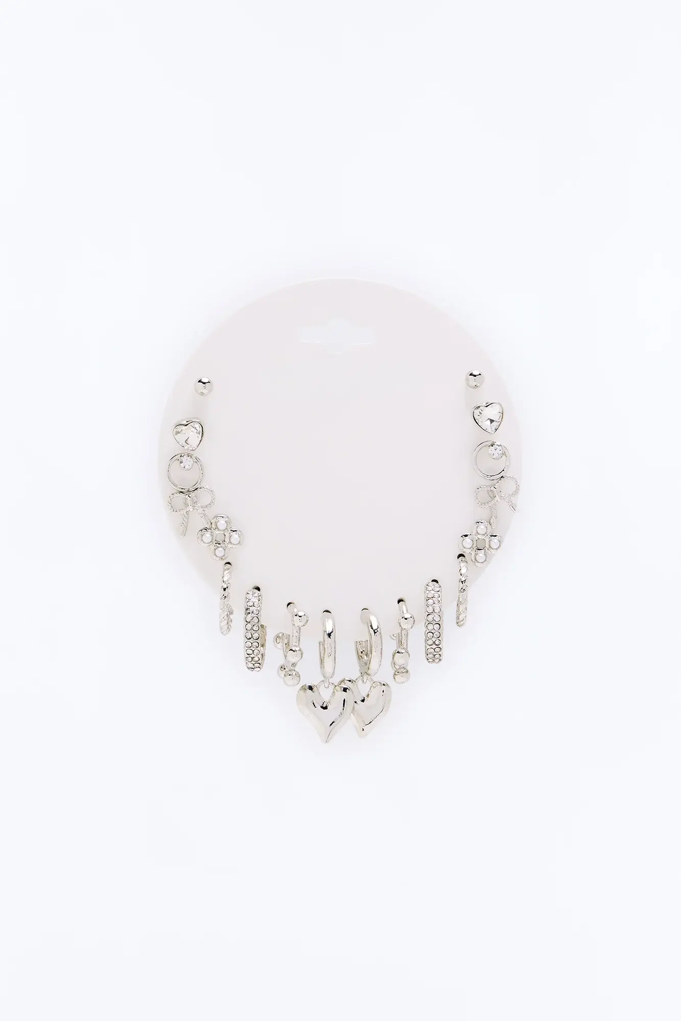 Thinking Of You 9 Pair Multi Earring Set - Silver
