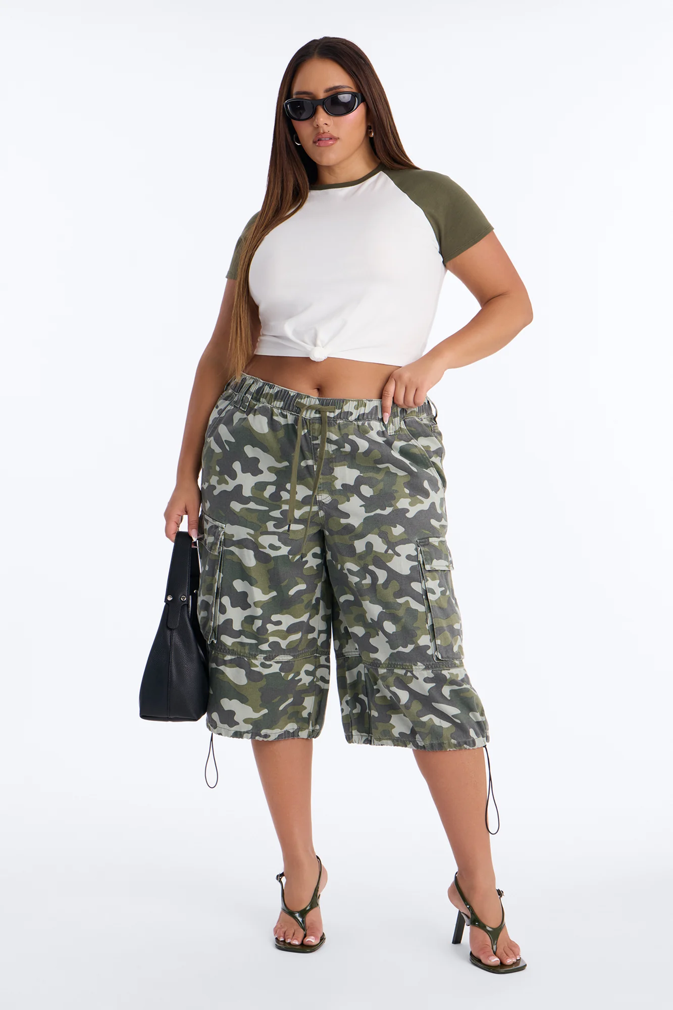 Third Base Knot Short Sleeve Top - Olive/combo - Image 5