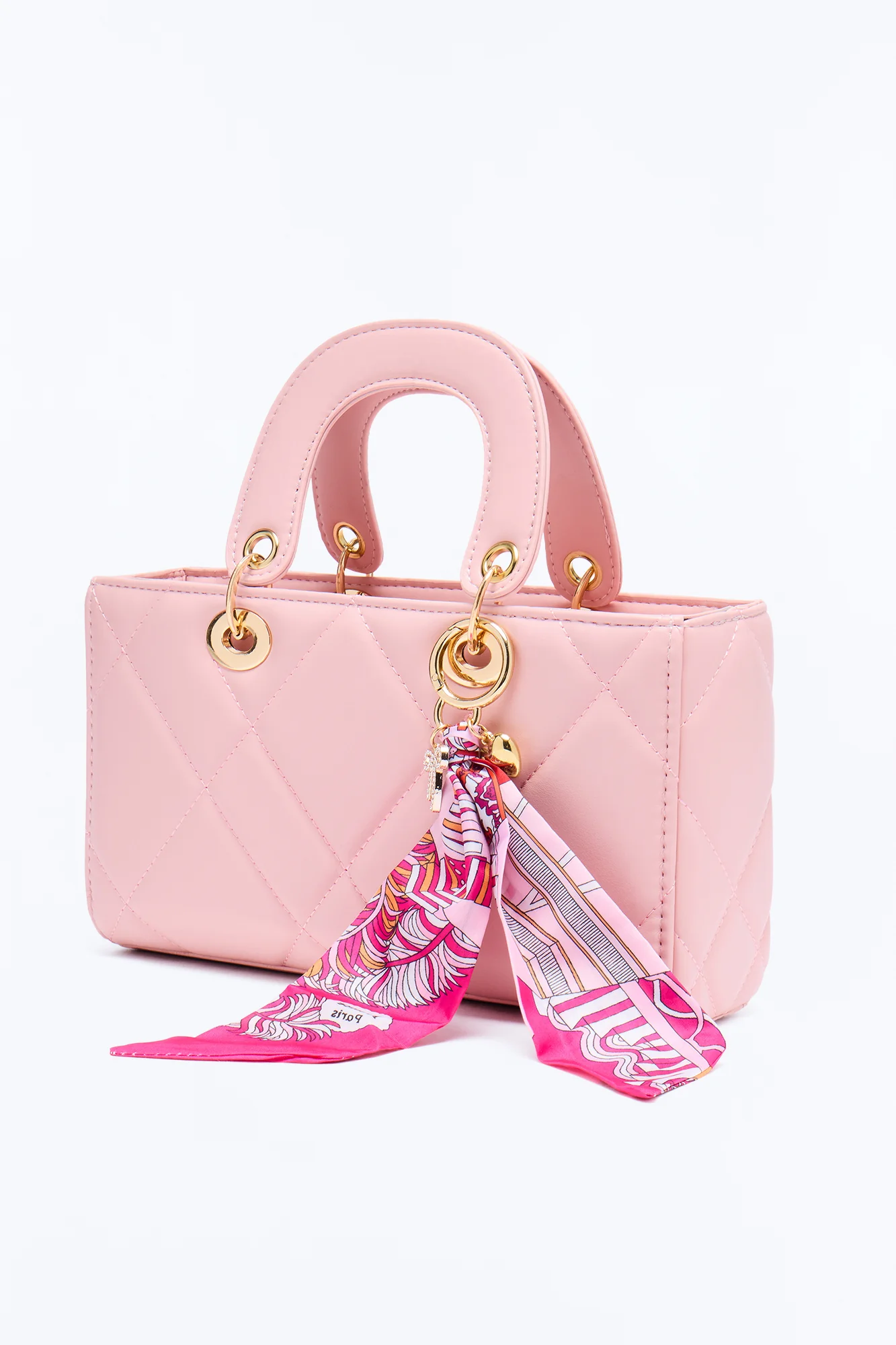 This Good Feeling Faux Leather Satchel Handbag - Pink - Image 3