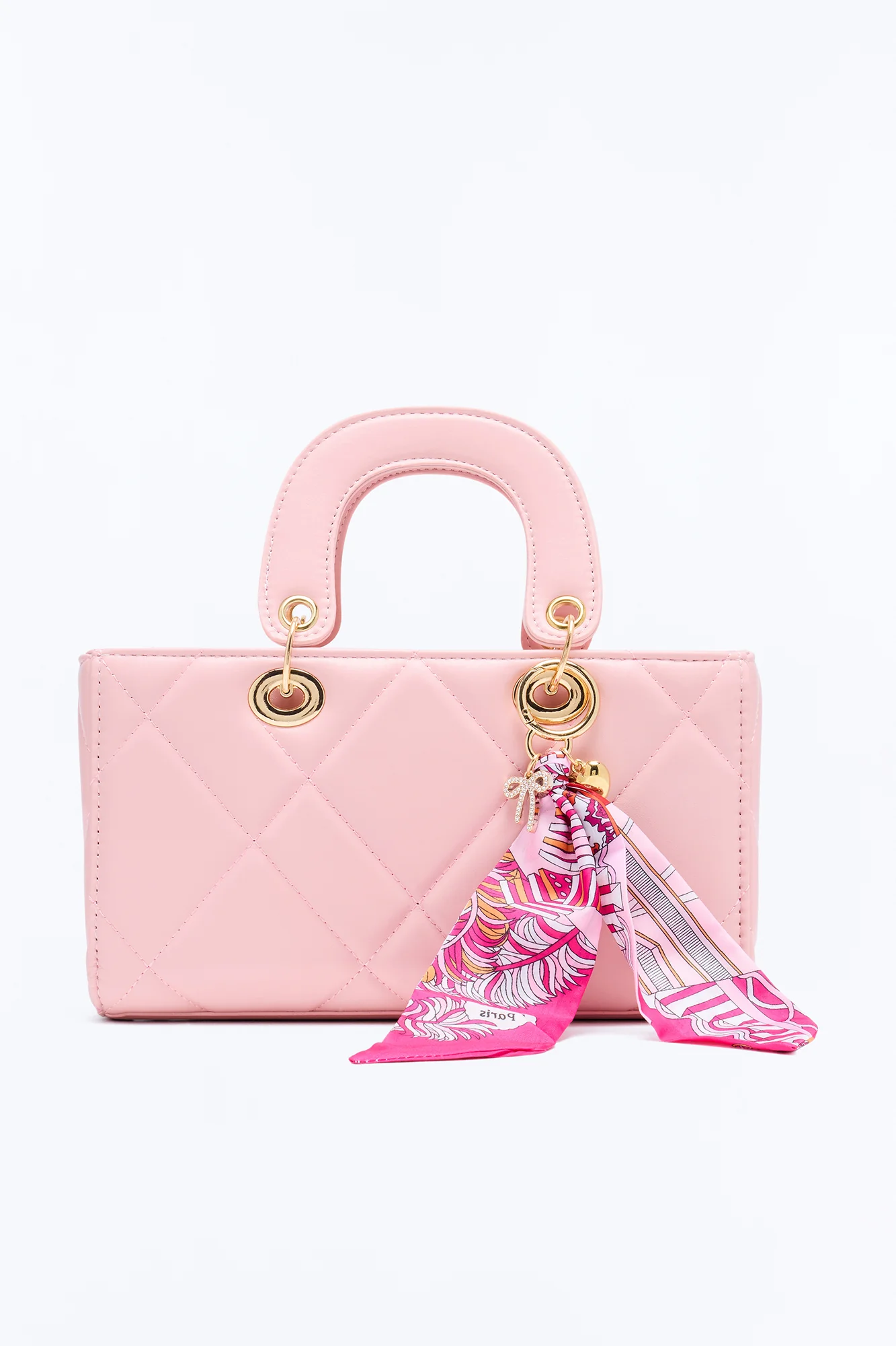 This Good Feeling Faux Leather Satchel Handbag - Pink - Image 4