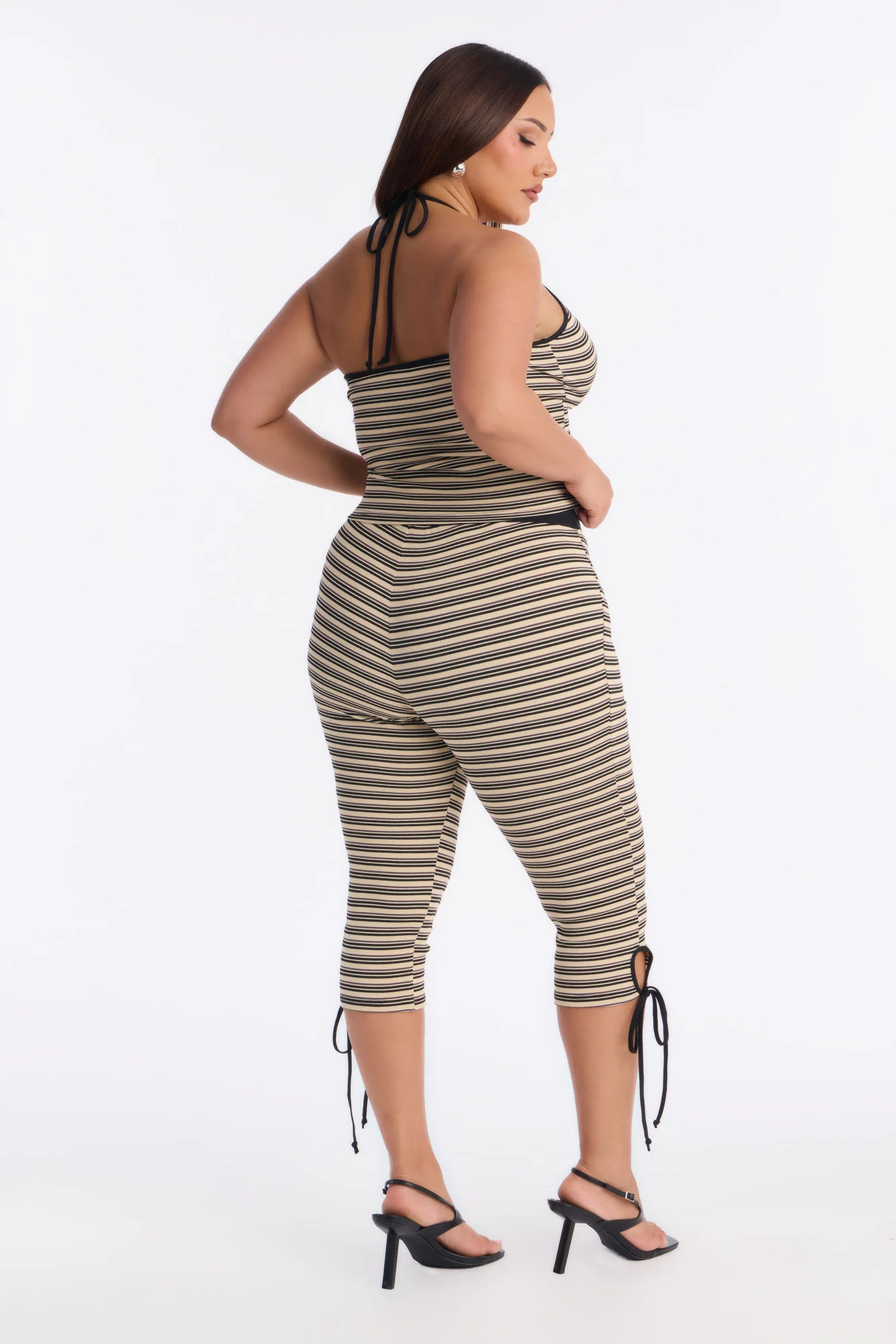 Tiana Halter Striped Capri Set - Cream/combo - Image 8
