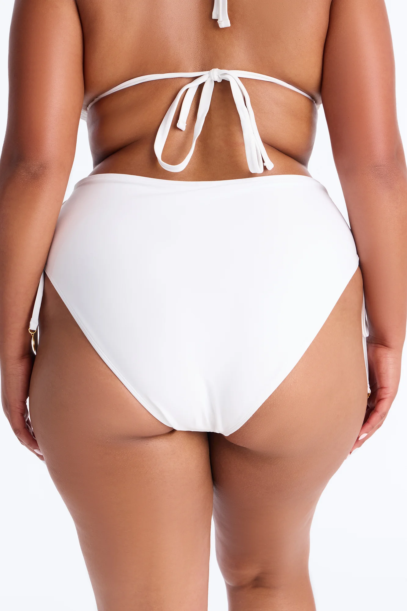 Tie Me Down Lace Up High Waist Bikini Bottom - White - Image 9