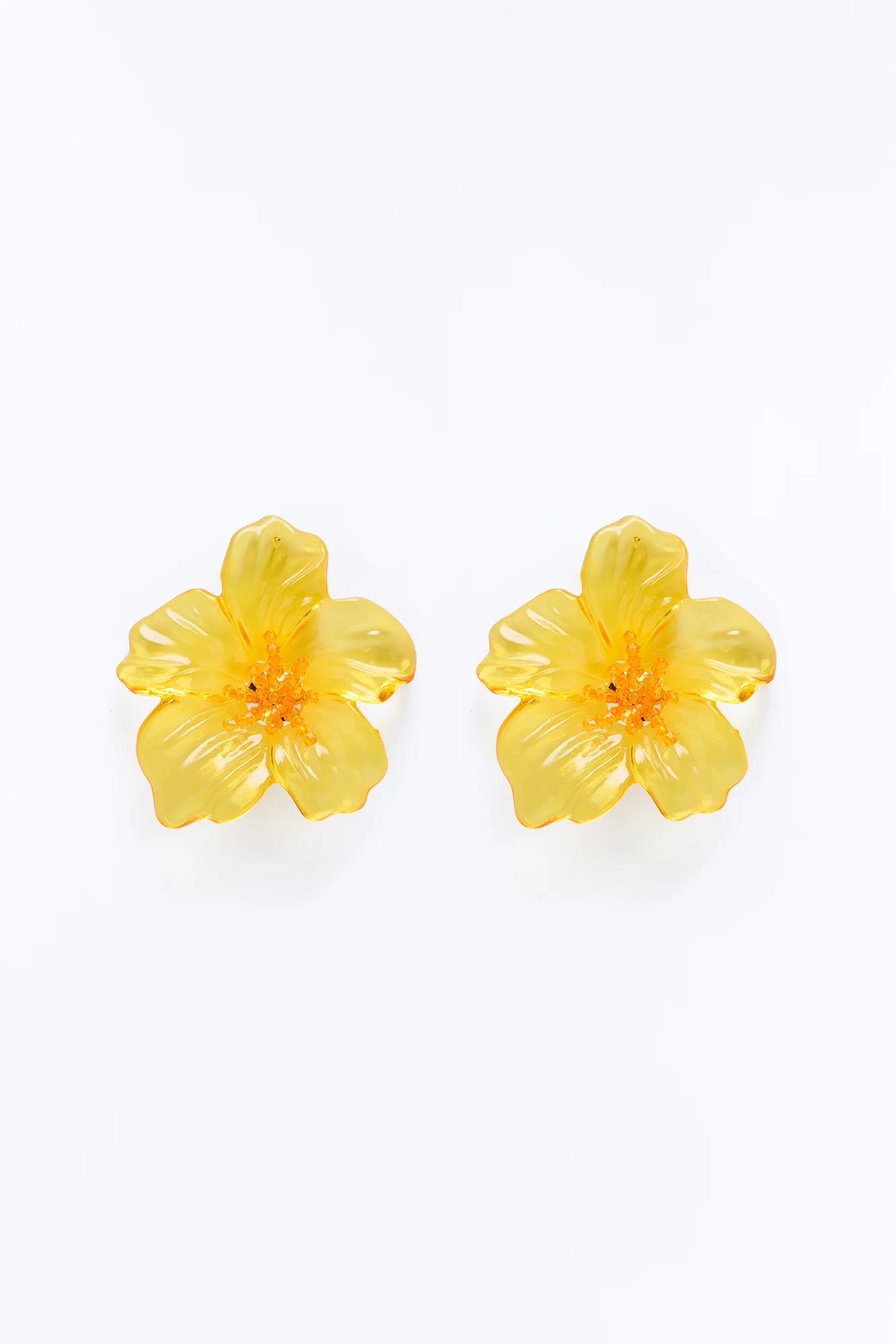 Tiki Bloom Drop Floral Earrings - Yellow - Image 3