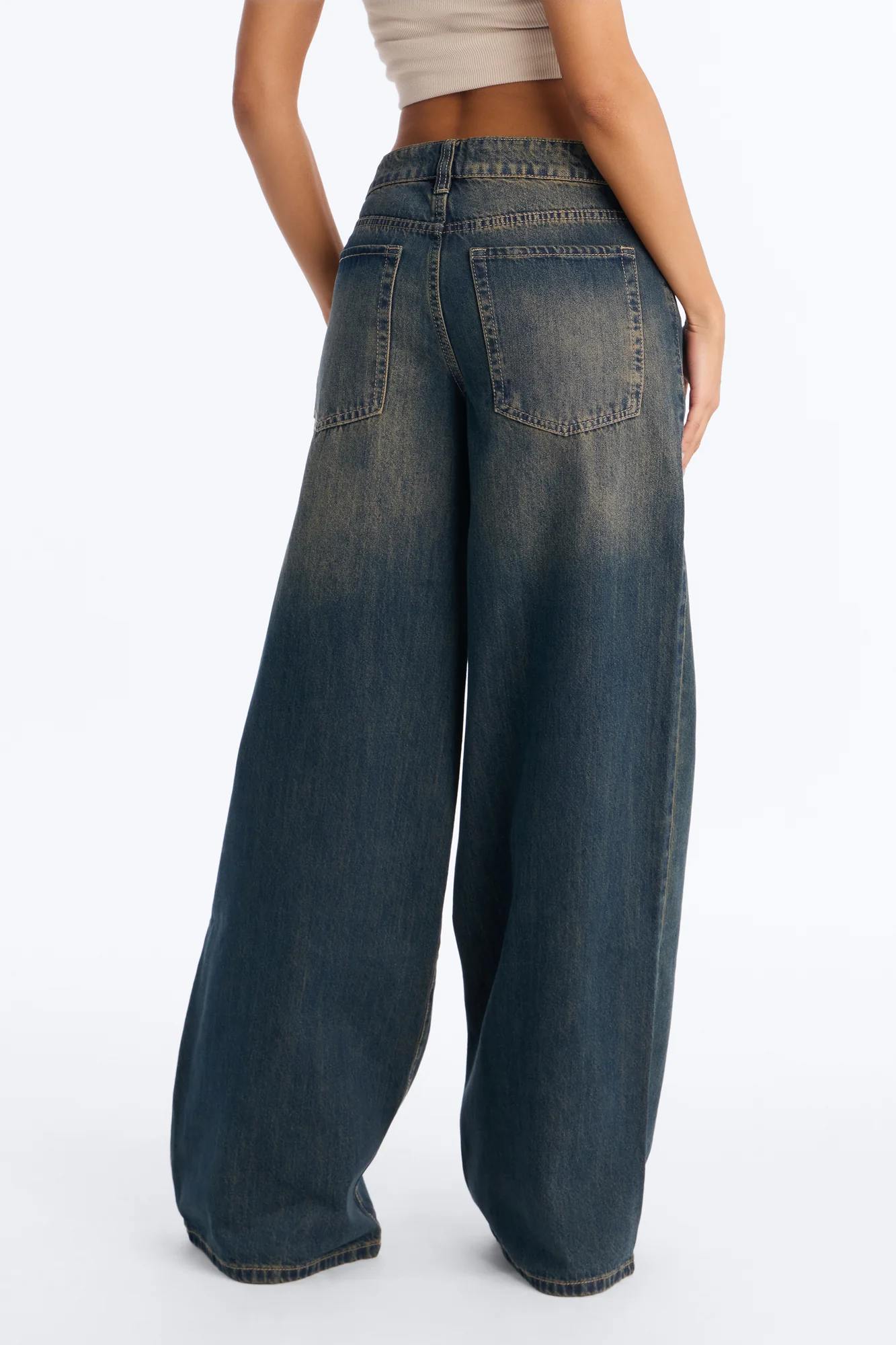 Time To Go Wide Leg Jeans - Dark Wash - Image 4