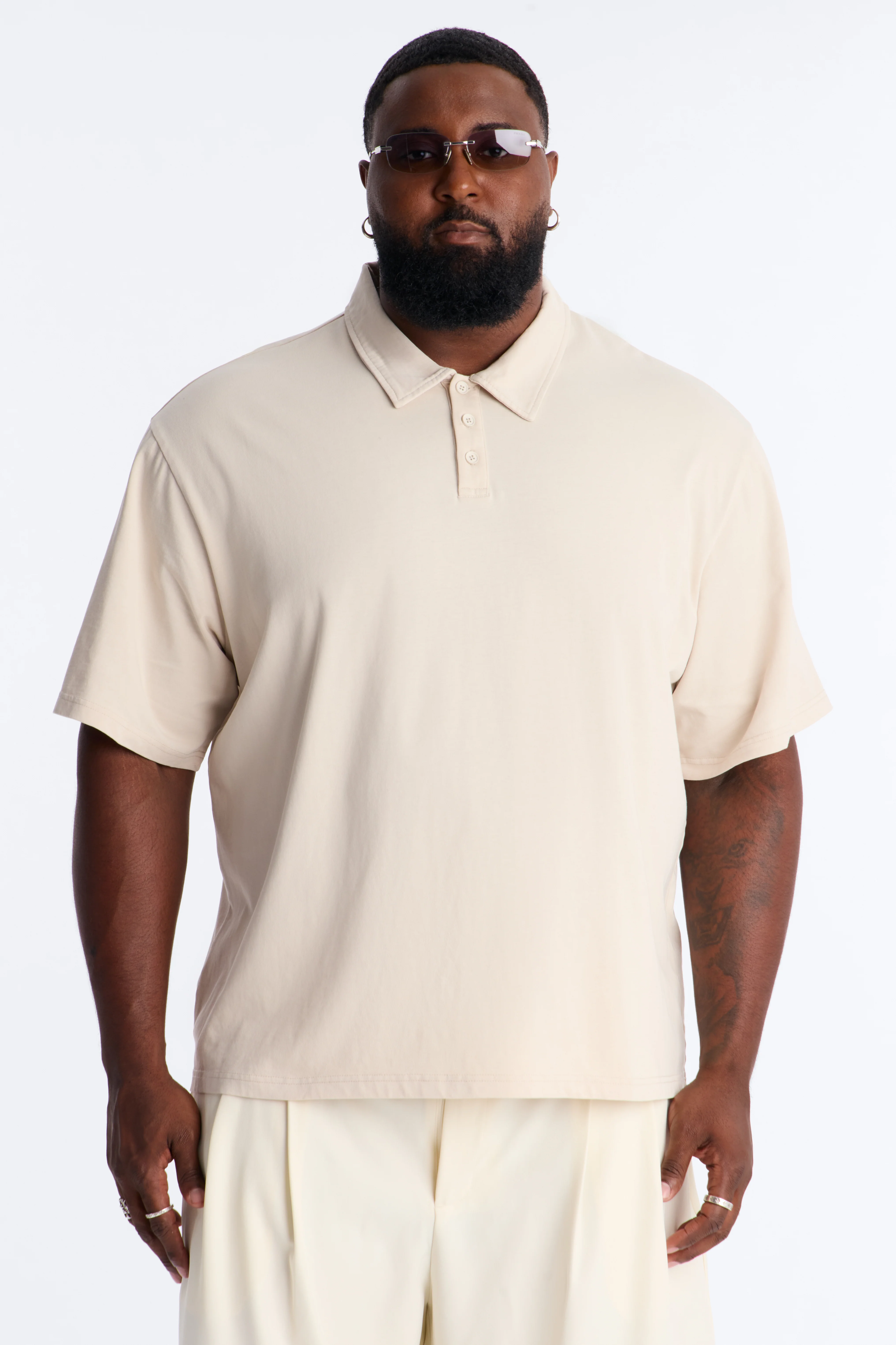 Timeless Short Sleeve Polo - Cream - Image 5