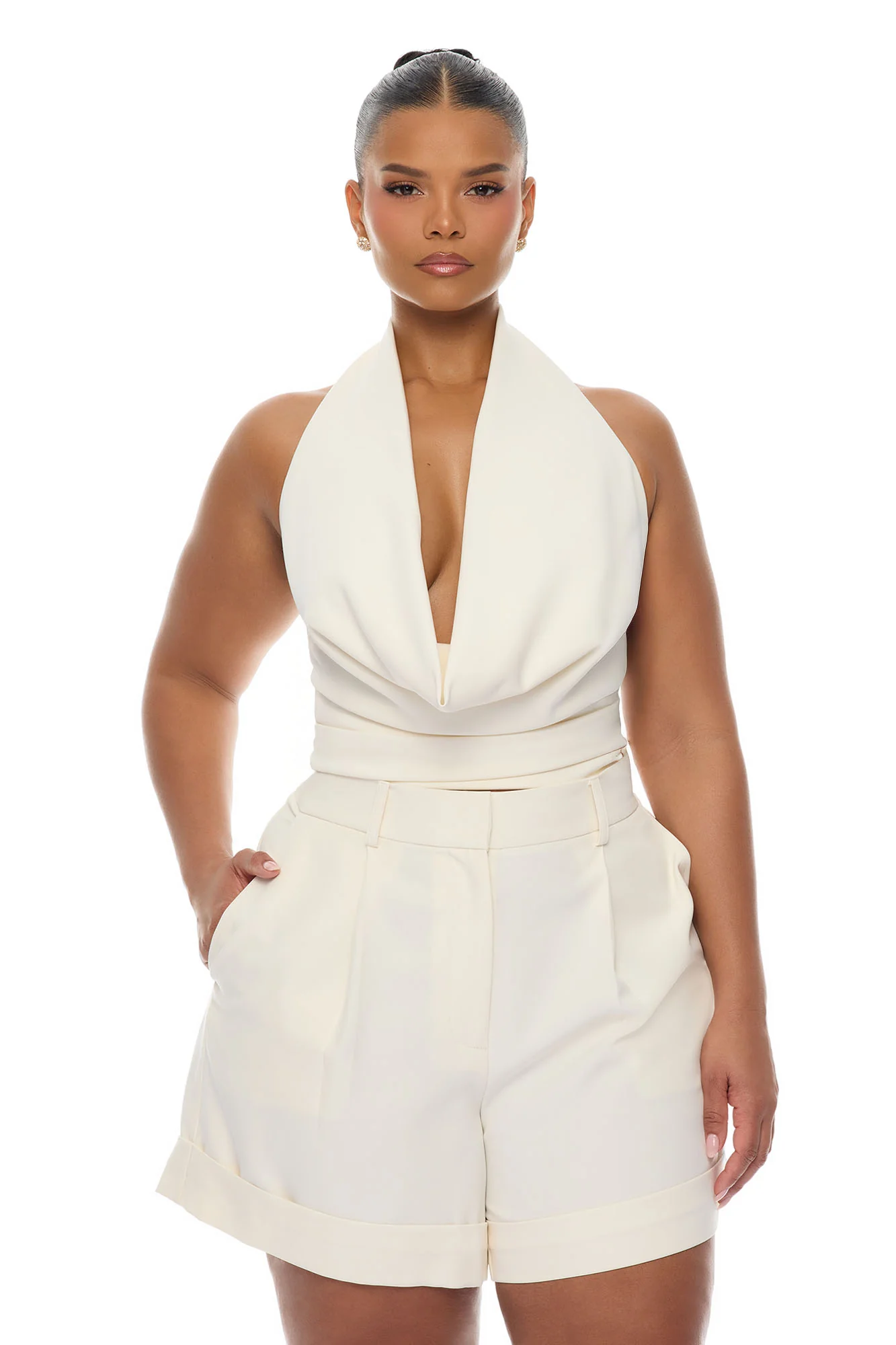 Timeless Touch Short Set - Cream - Image 6