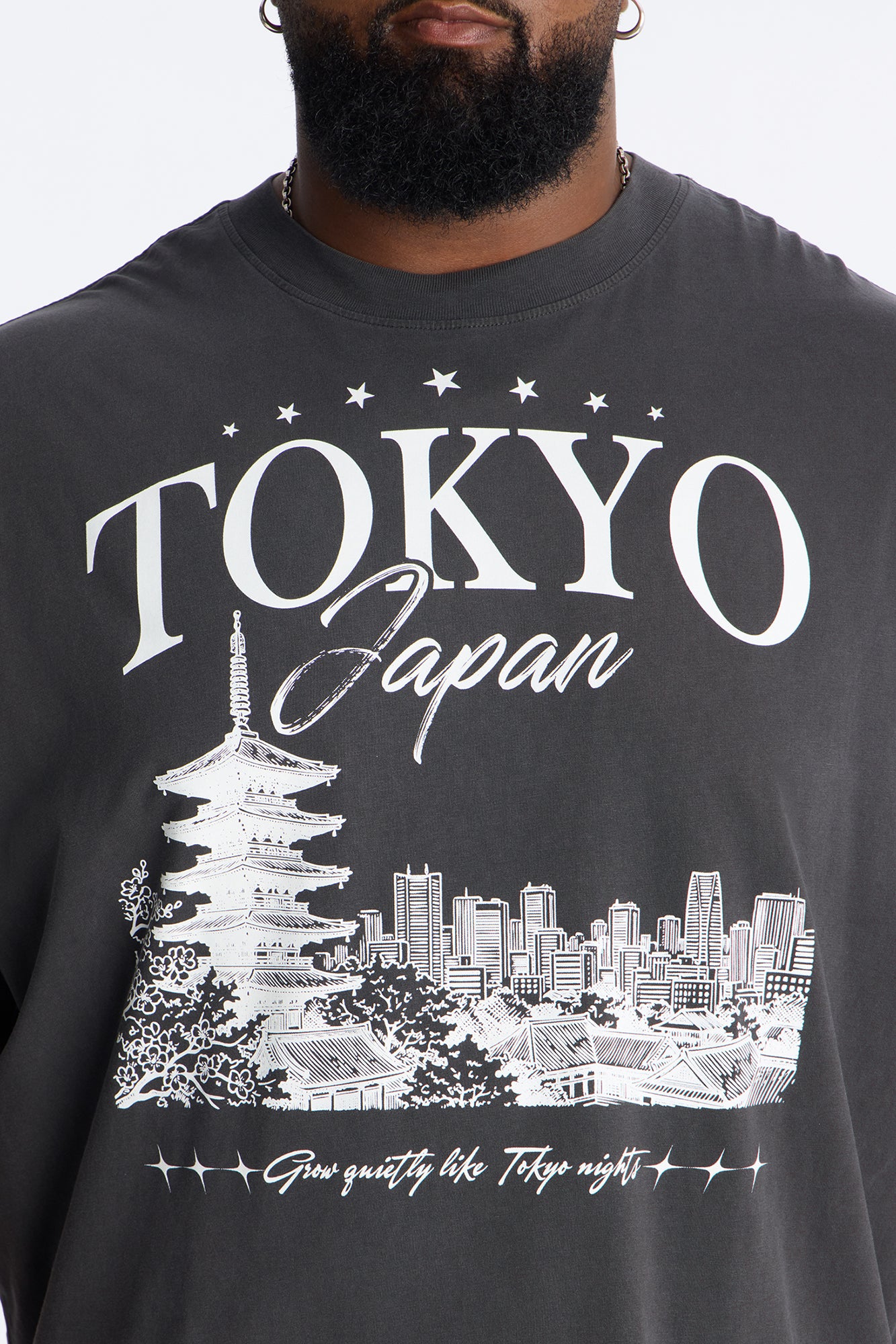 Tokyo Japan Boxy Short Sleeve Tee - Washed Black - Image 7