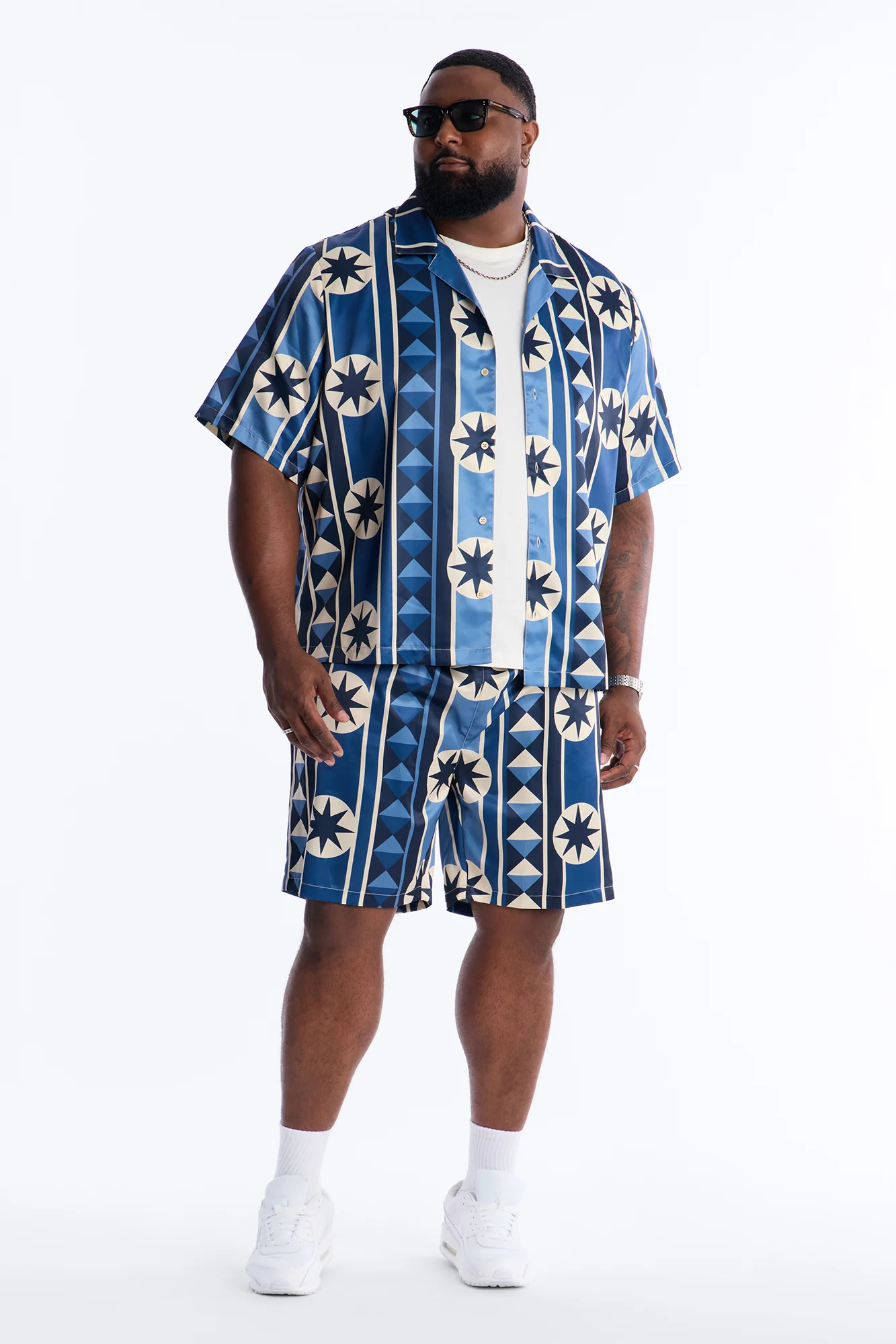 Toscana Geo Relaxed Short - Blue - Image 6