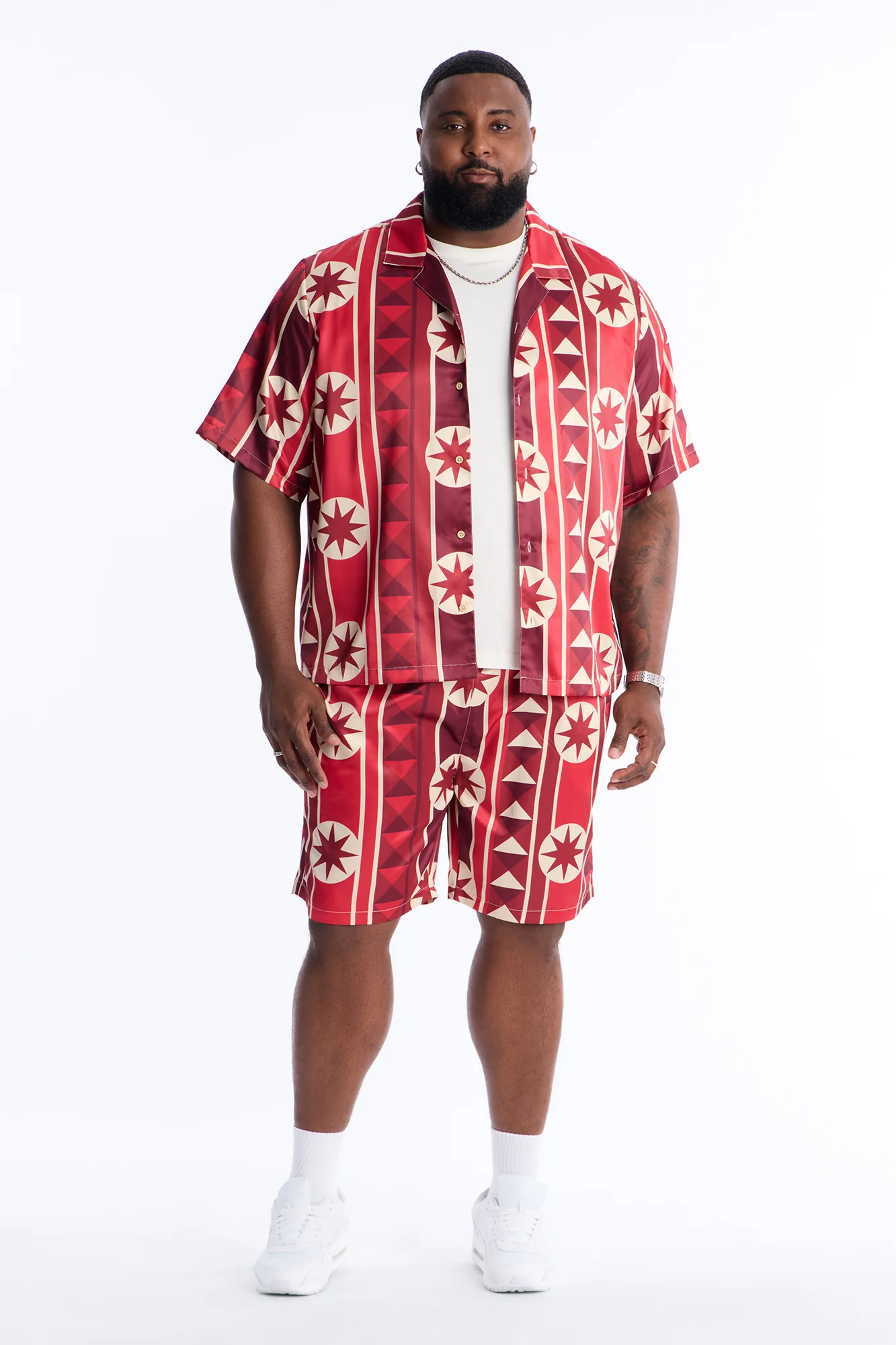 Toscana Geo Relaxed Short - Red - Image 6