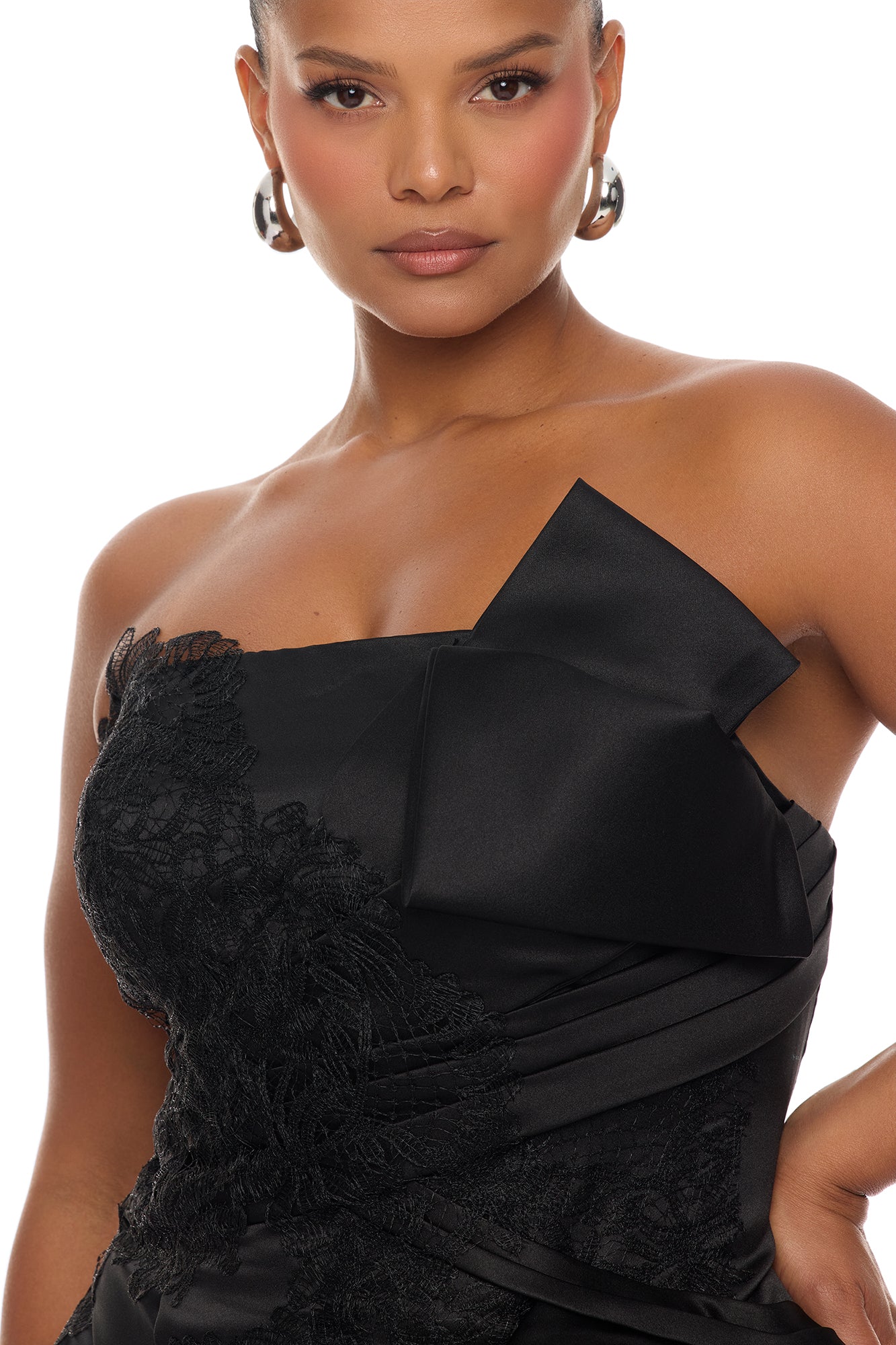 Total Drama Ruffle Drape Mini Dress - Black - Image 7