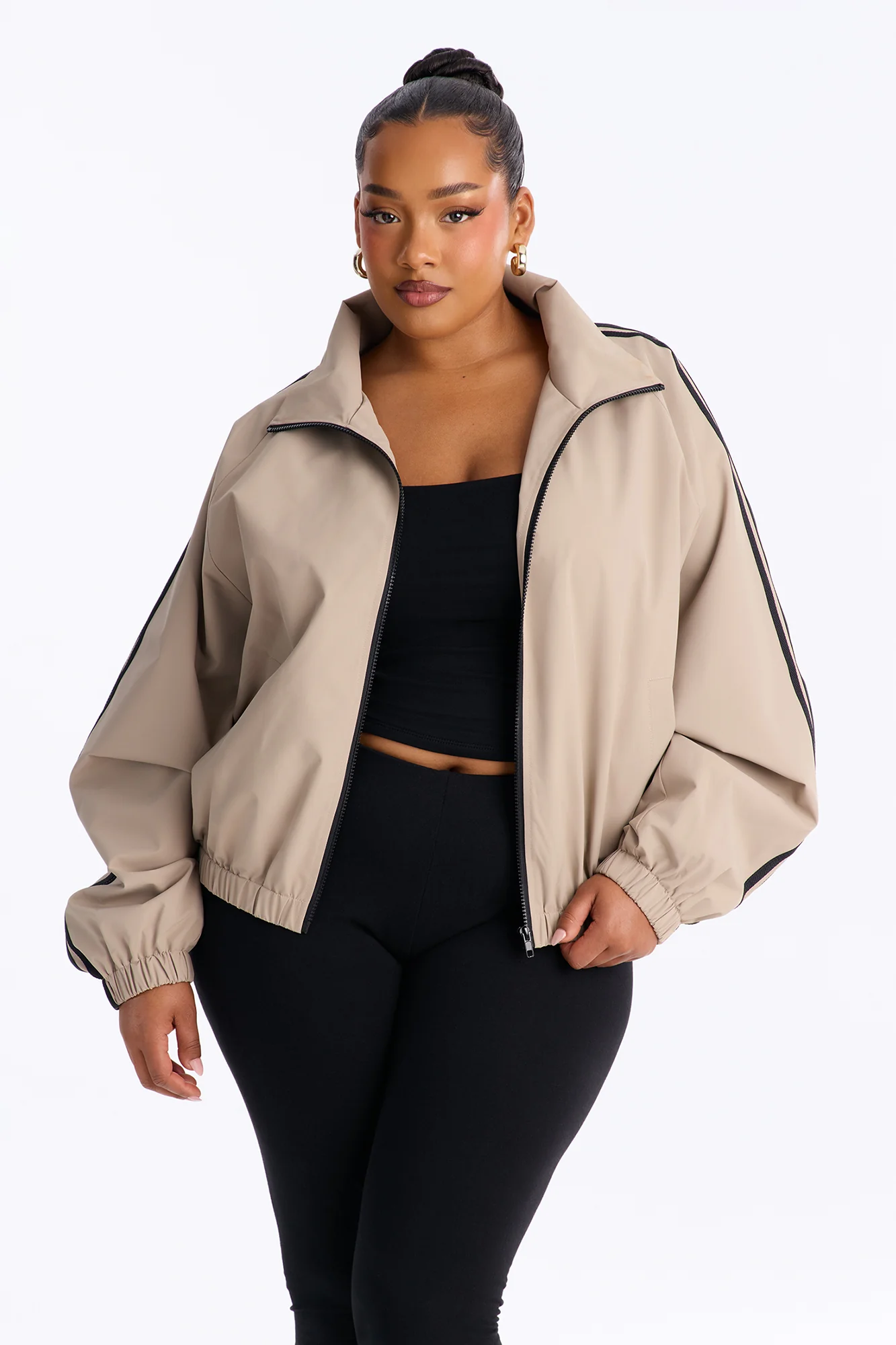 Trackstar Contrast Windbreaker Jacket - Khaki/combo - Image 5
