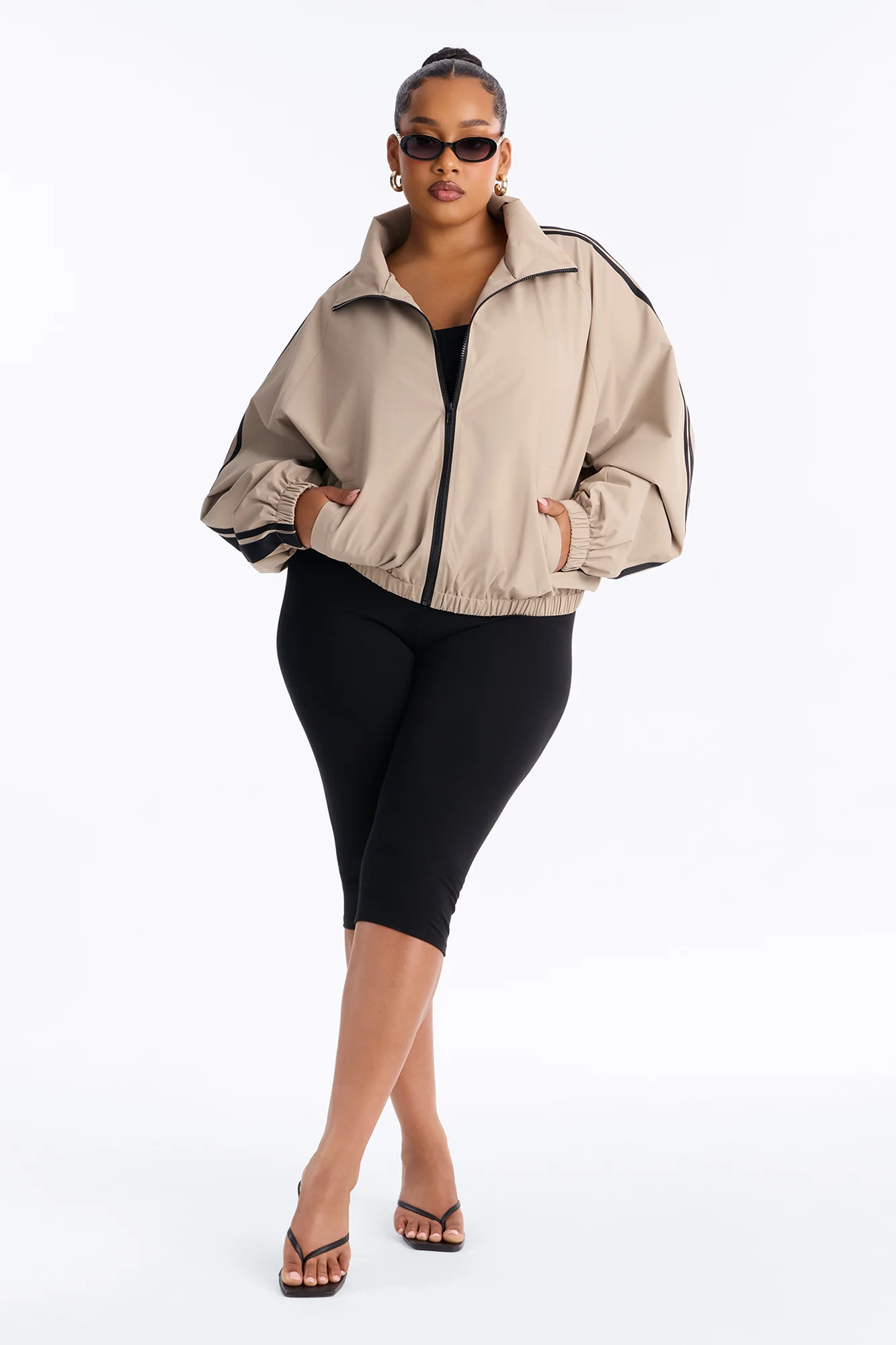 Trackstar Contrast Windbreaker Jacket - Khaki/combo - Image 6