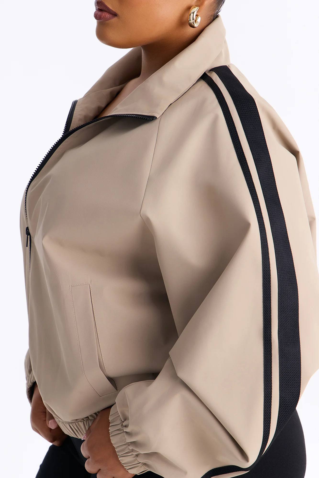 Trackstar Contrast Windbreaker Jacket - Khaki/combo - Image 7