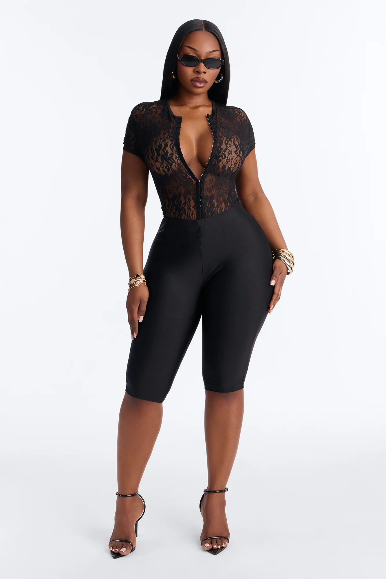 Tricot Low Rise Clean Waistband Pedal Pusher - Black - Image 5