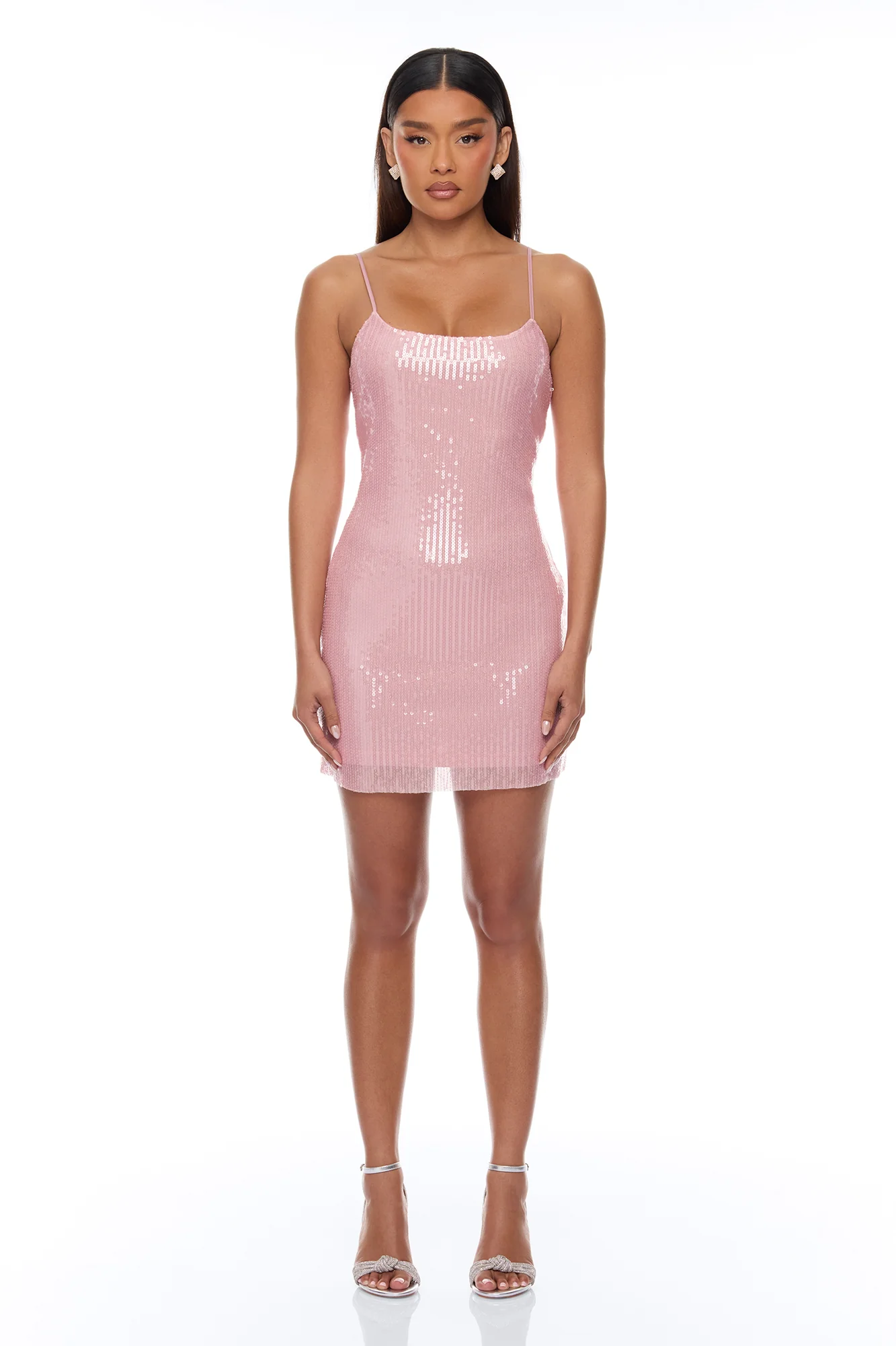 Trina Sequin Mini Dress - Pink - Image 2