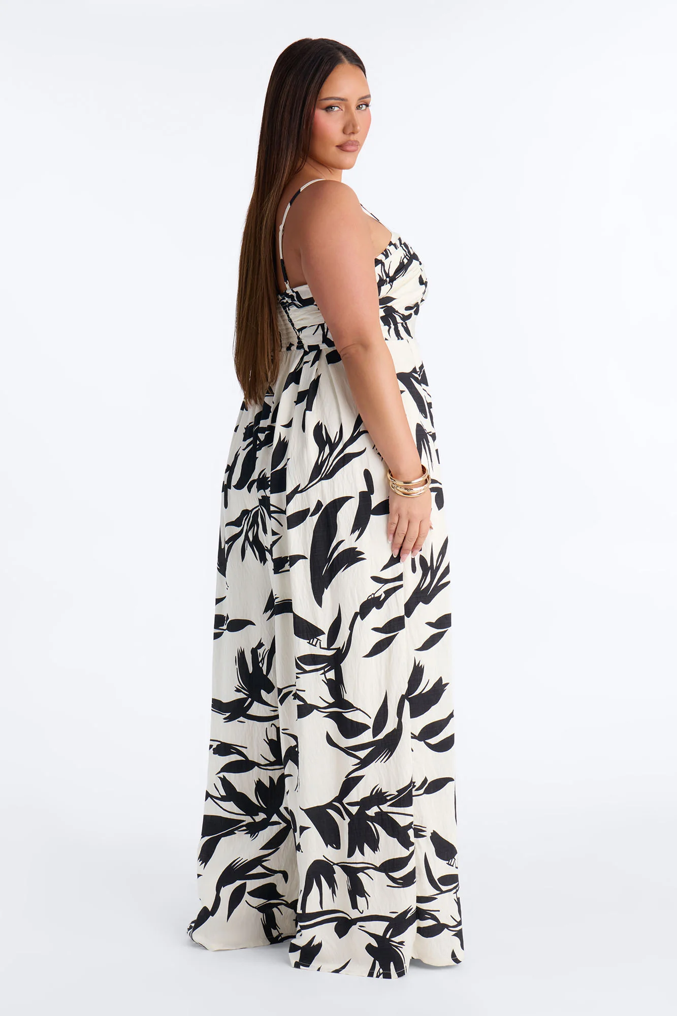 Trina Wide Leg Jumpsuit - Black/White - Image 8
