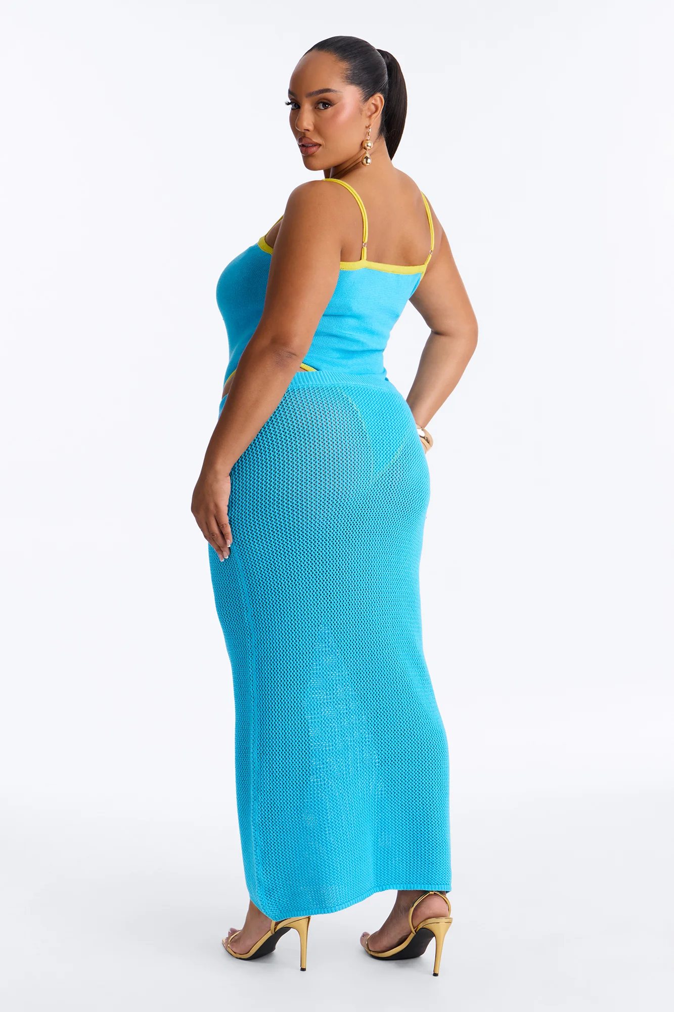 Tropic Energy Crochet Skirt Set - Aqua - Image 9