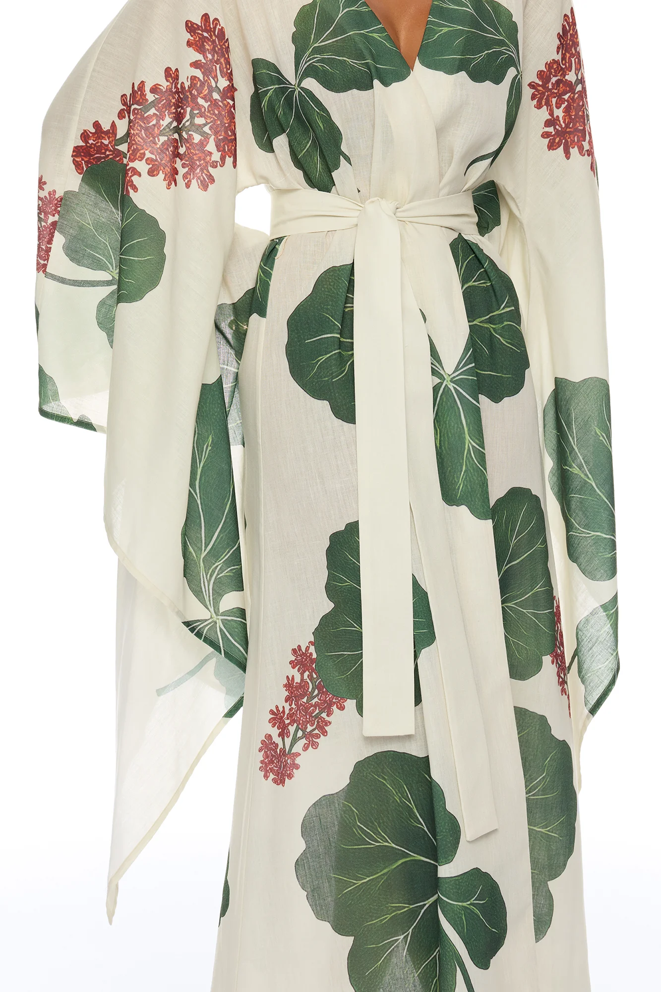 Tropic Getaway Linen Kimono - Ivory/combo - Image 4