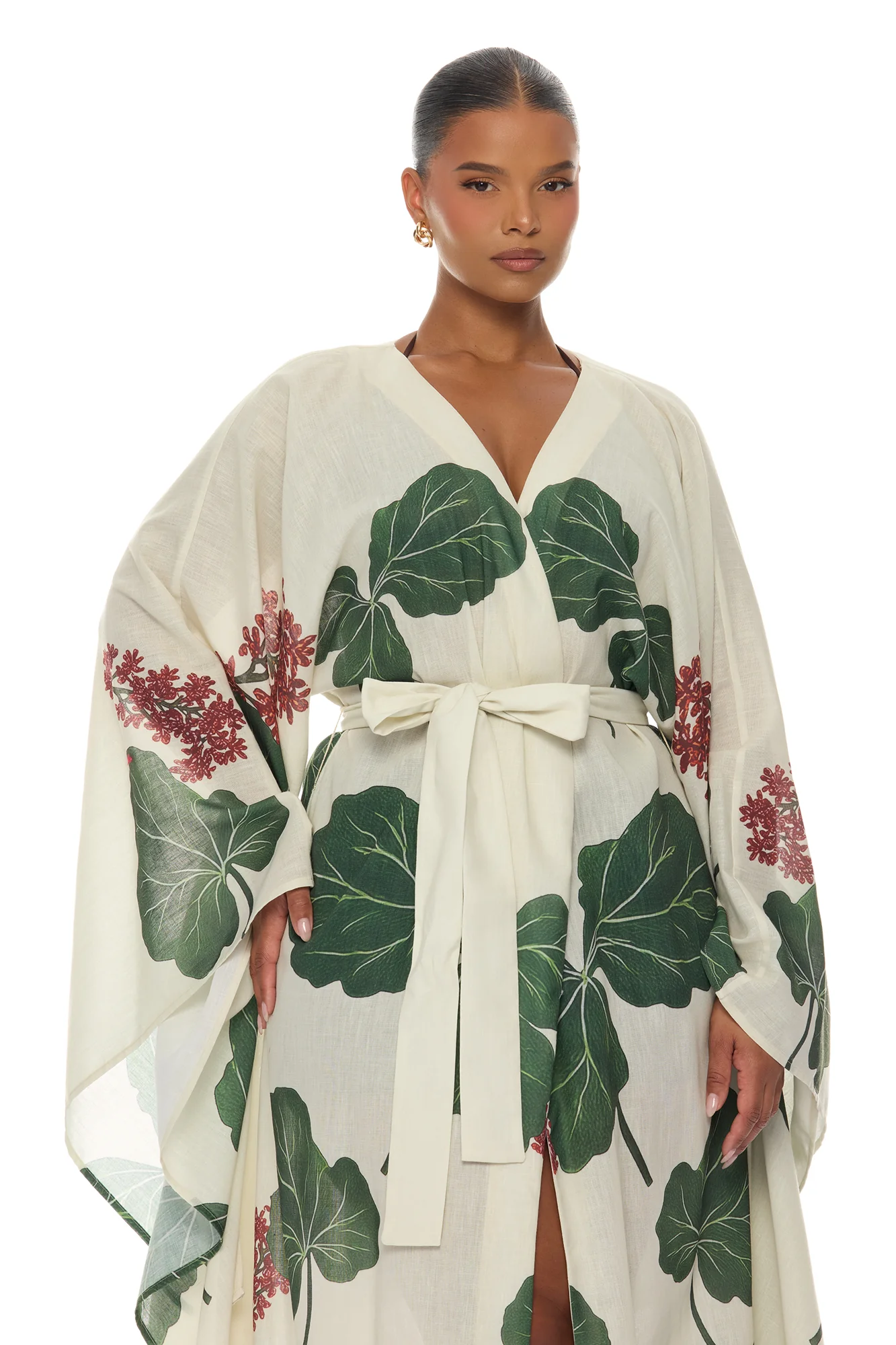 Tropic Getaway Linen Kimono - Ivory/combo - Image 7