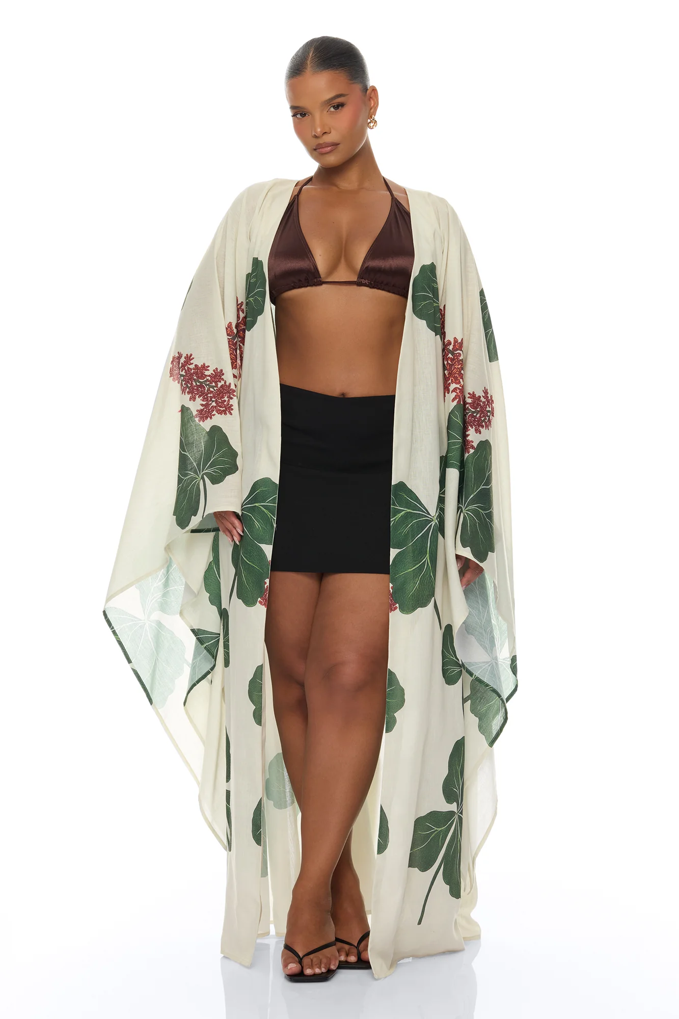 Tropic Getaway Linen Kimono - Ivory/combo - Image 8