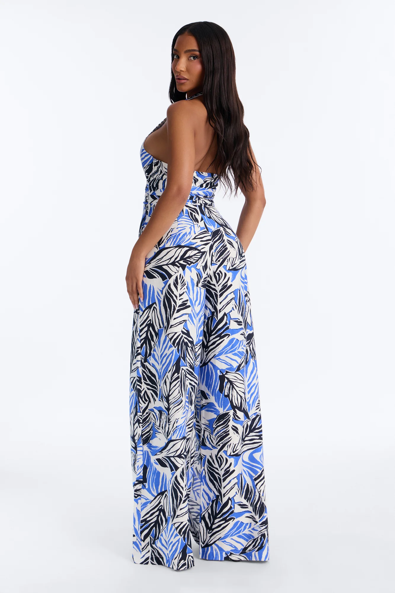 Tropic Haze Halter Jumpsuit - Blue/combo - Image 3